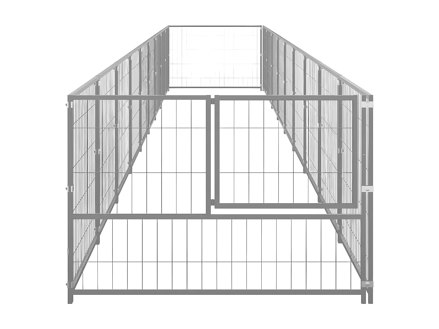 Perrera plateada 9 m² acero ES233113