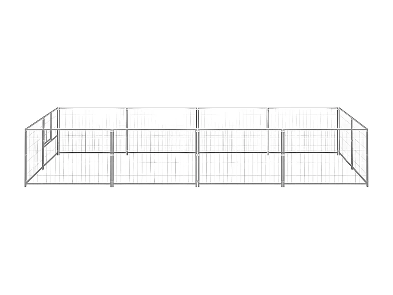 Perrera plateada 8 m² acero ES633369