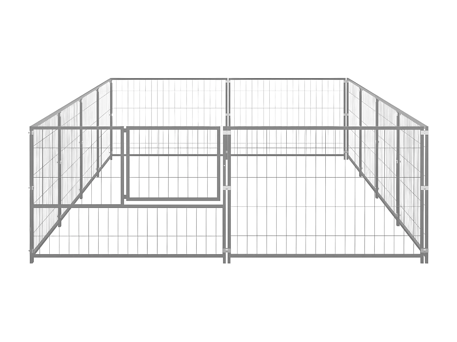 Canil para cães 8 m² aço prateado PT141411