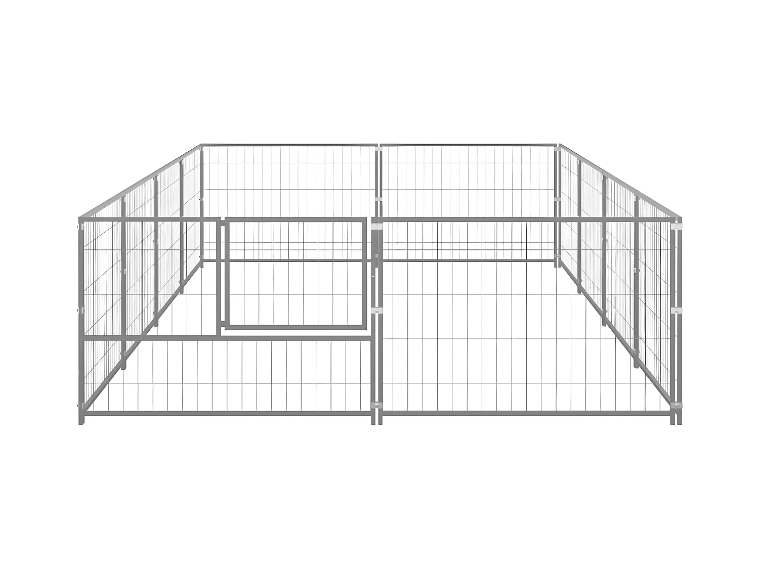 Hondenkennel 8 m² staal zilverkleurig NL799982