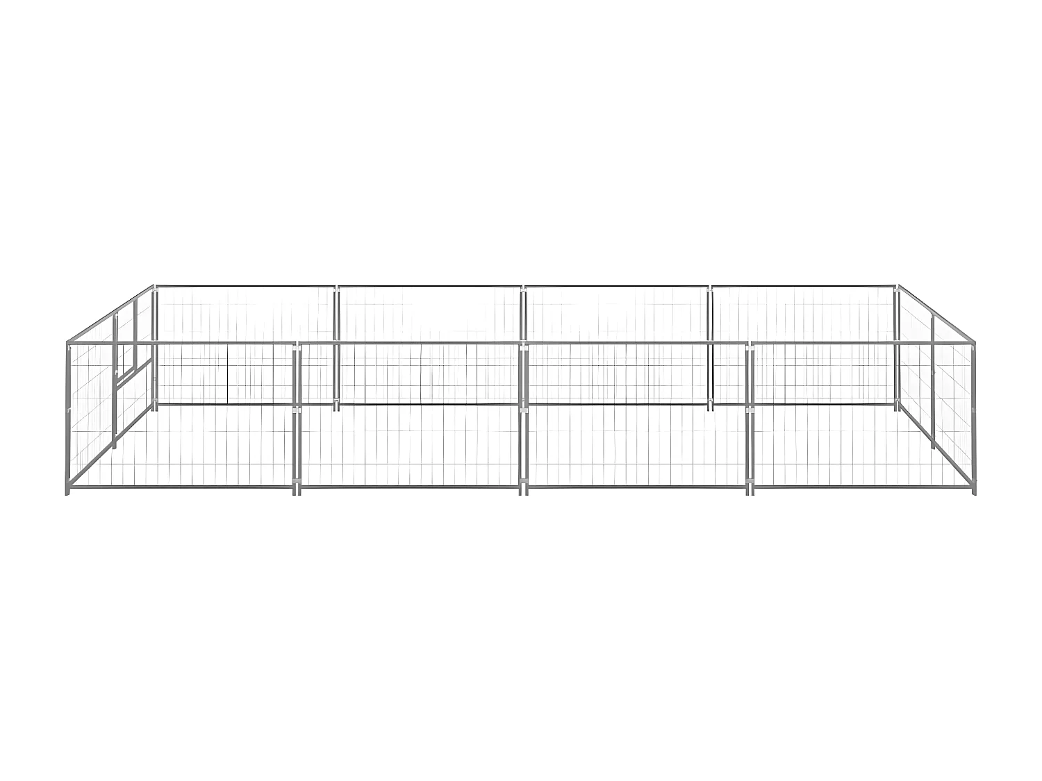 Hondenkennel 8 m² staal zilverkleurig NL799982
