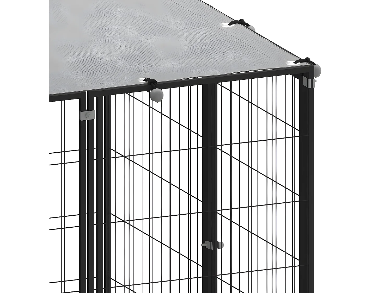 Hondenkennel 6,05 m² staal zwart NL532581