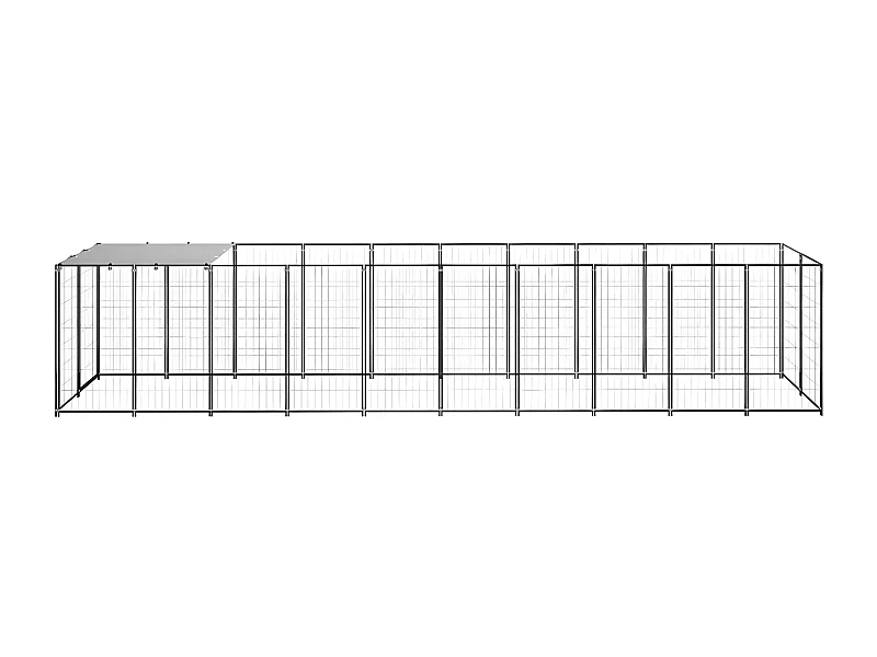 Hondenkennel 6,05 m² staal zwart NL532581
