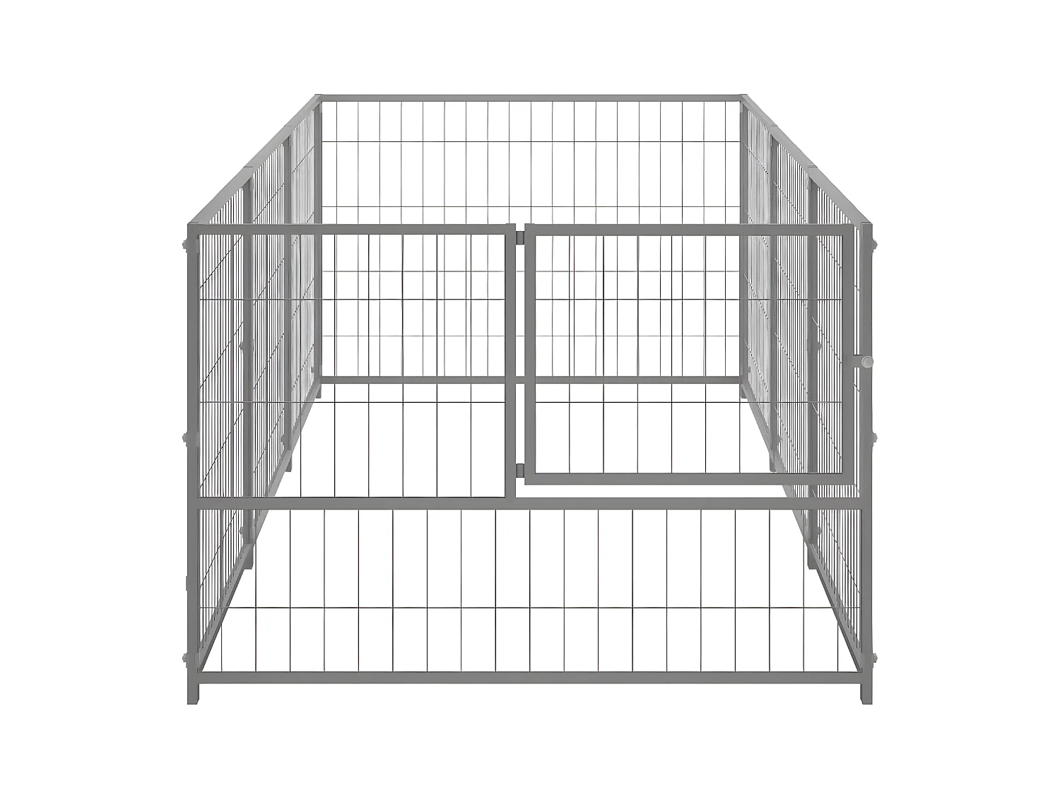 Hondenkennel 3 m² staal zilverkleurig NL214072
