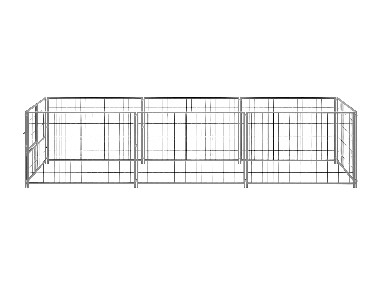 Perrera plateada 3 m² acero ES654311