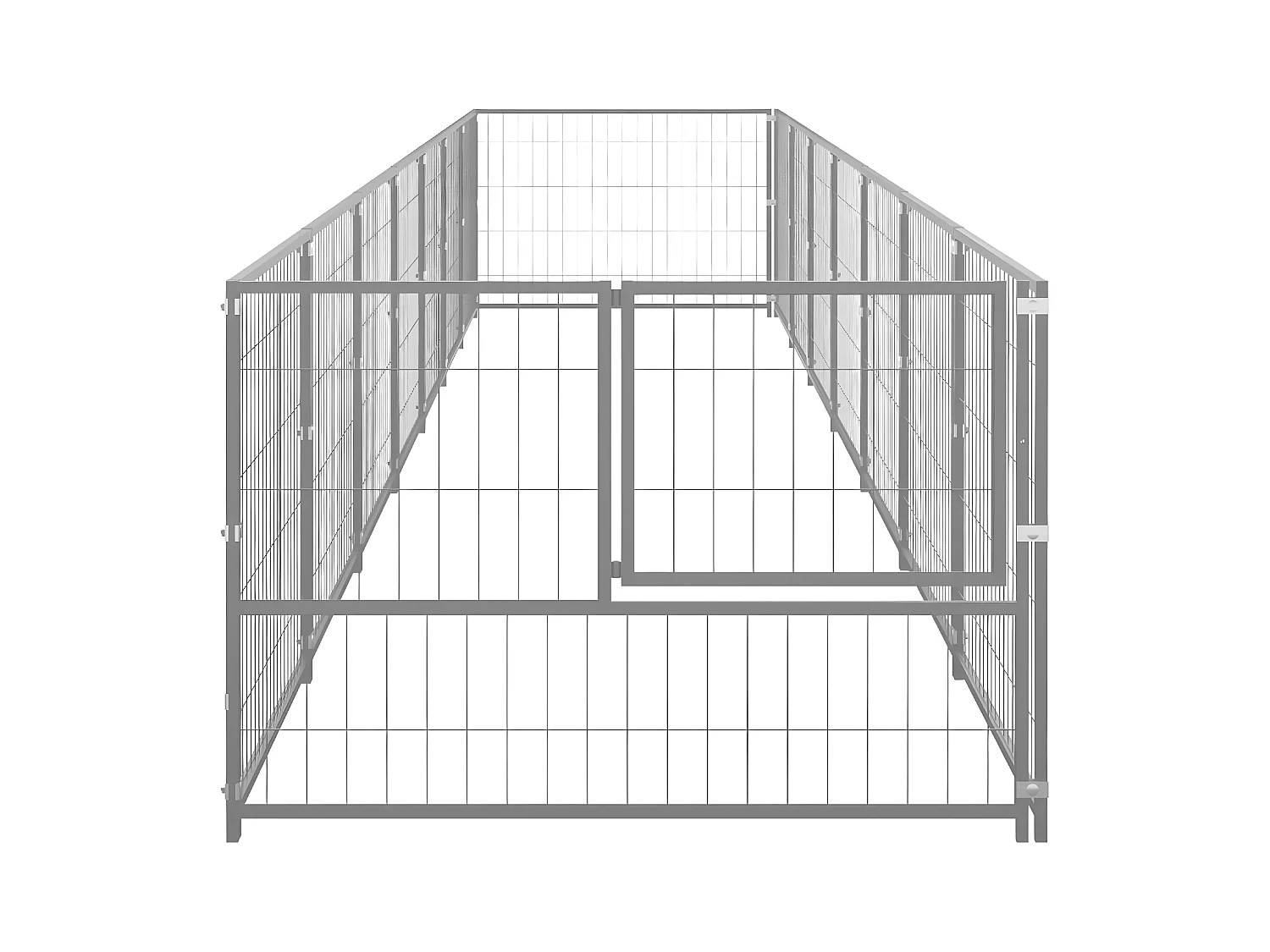 Hondenkennel 7 m² staal zilverkleurig NL635004