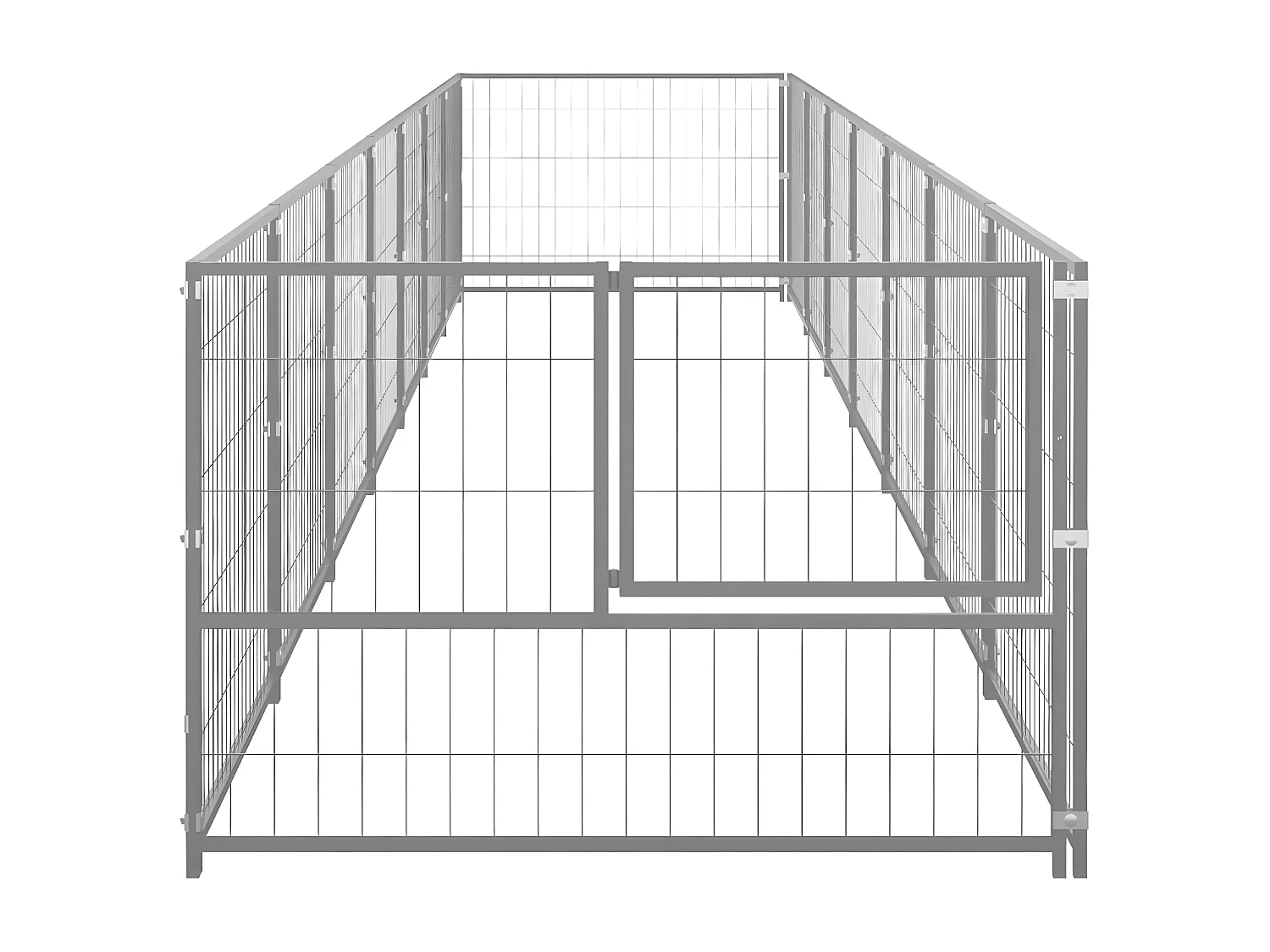 Perrera plateada 7 m² acero ES786683