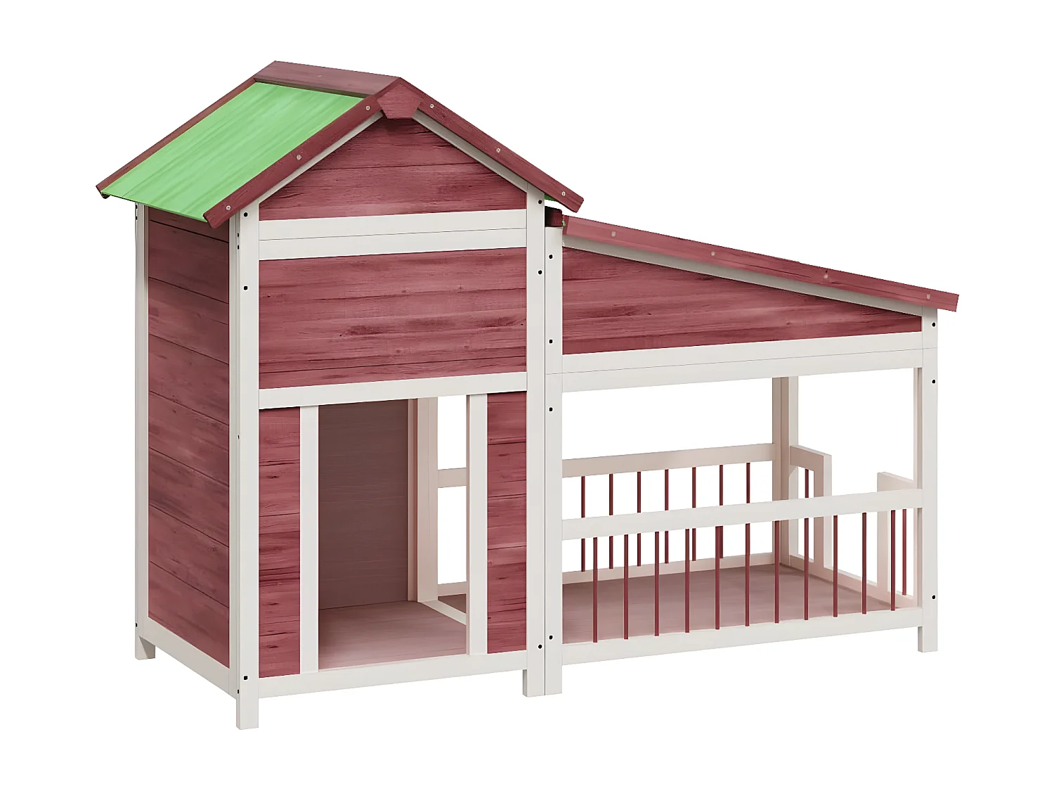 Caseta para perros madera maciza de pino moca 143x60,5x109 cm ES112002