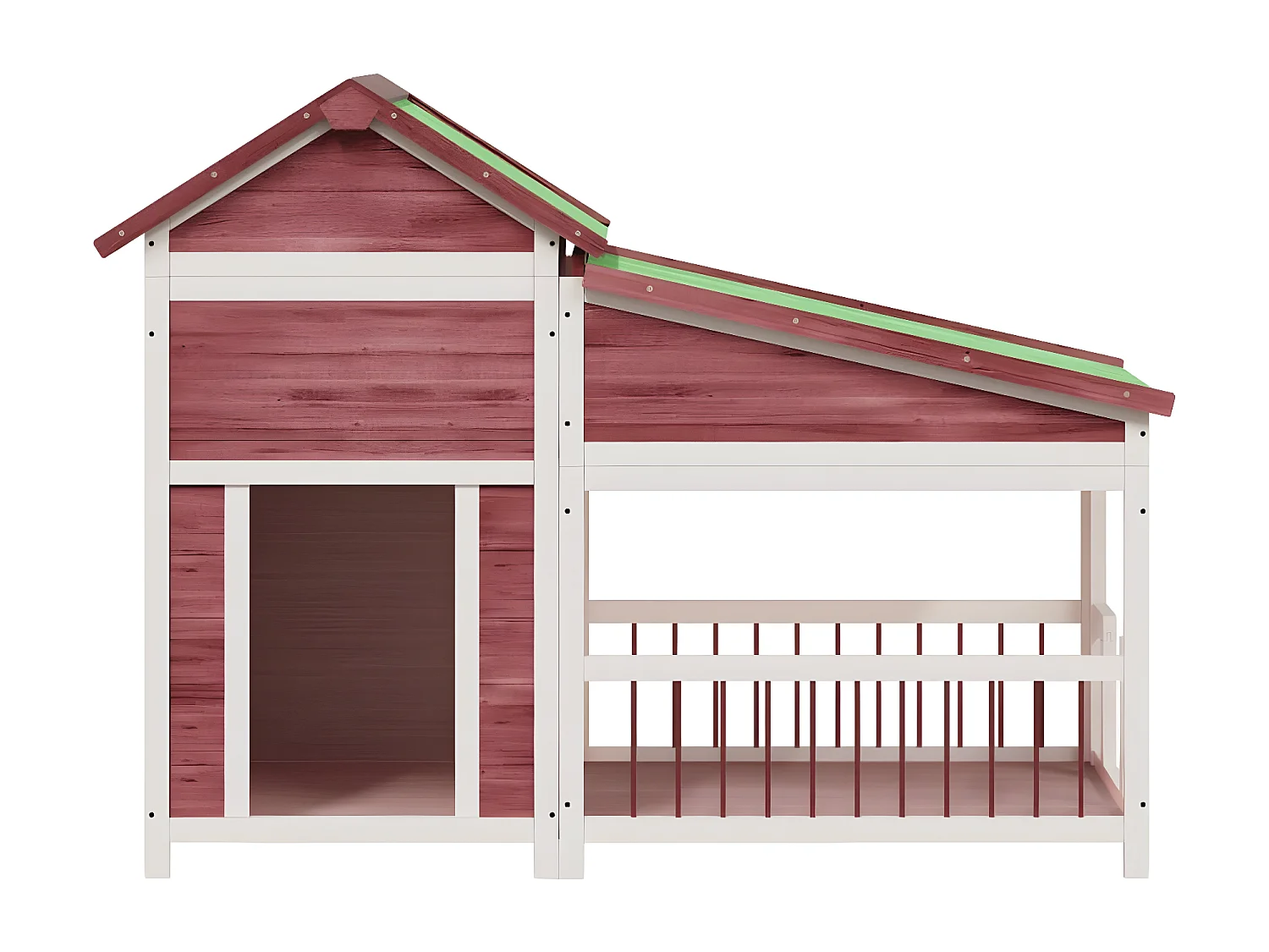 Caseta para perros madera maciza de pino moca 143x60,5x109 cm ES112002