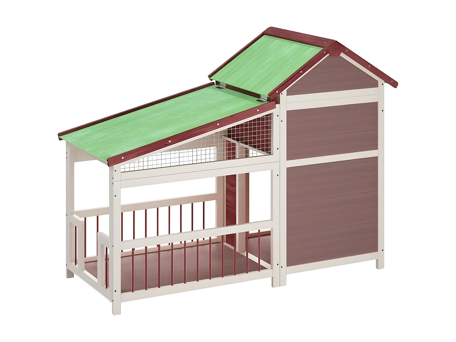 Caseta para perros madera maciza de pino moca 143x60,5x109 cm ES112002