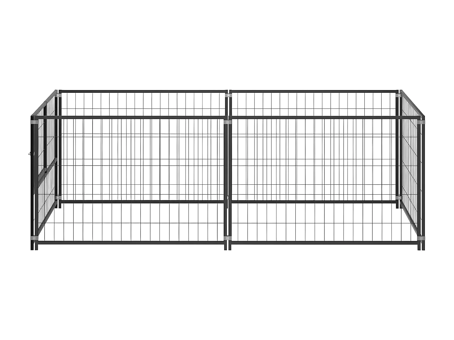 Perrera de acero negro 200x100x70 cm ES516974