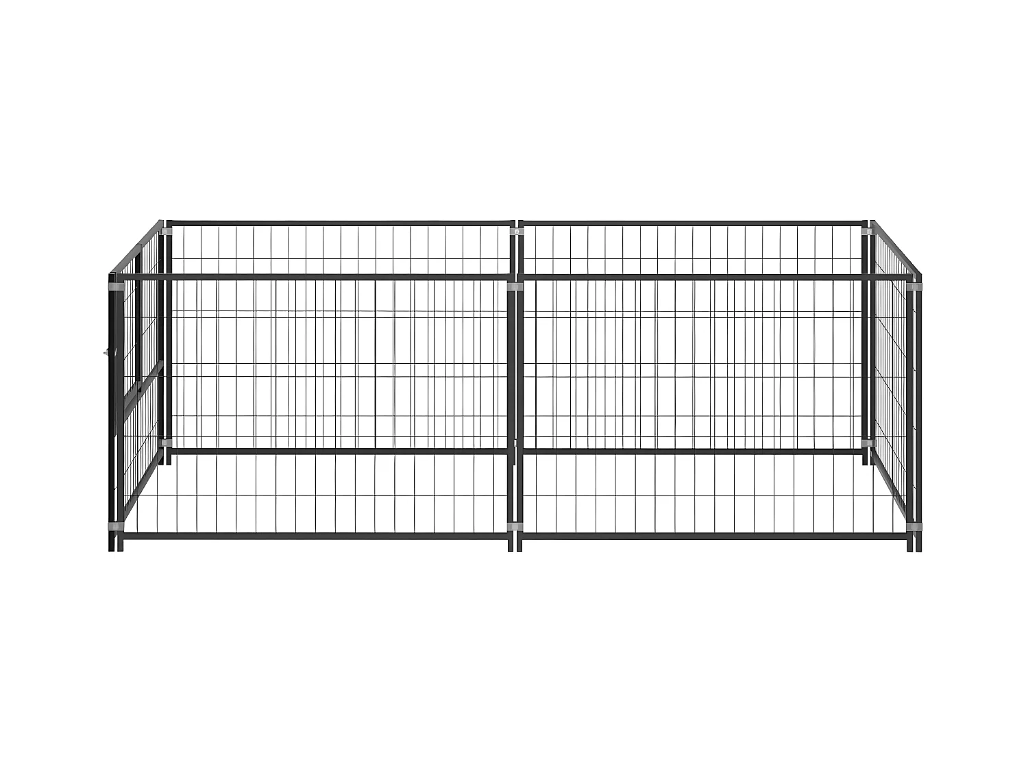 Chenil Noir 200x100x70 cm Acier RG3Q42102