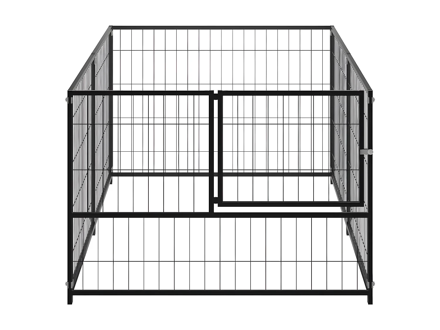 Chenil Noir 200x100x70 cm Acier RG3Q42102