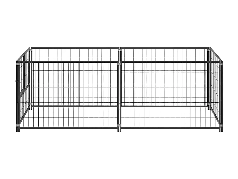 Perrera de acero negro 200x100x70 cm ES516974