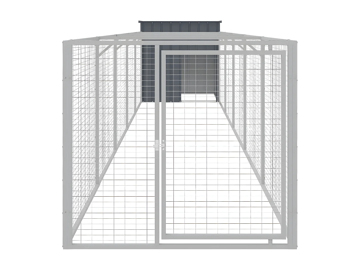 Niche pour chien avec cour anthracite 110x609x110 cm RG3Q37363