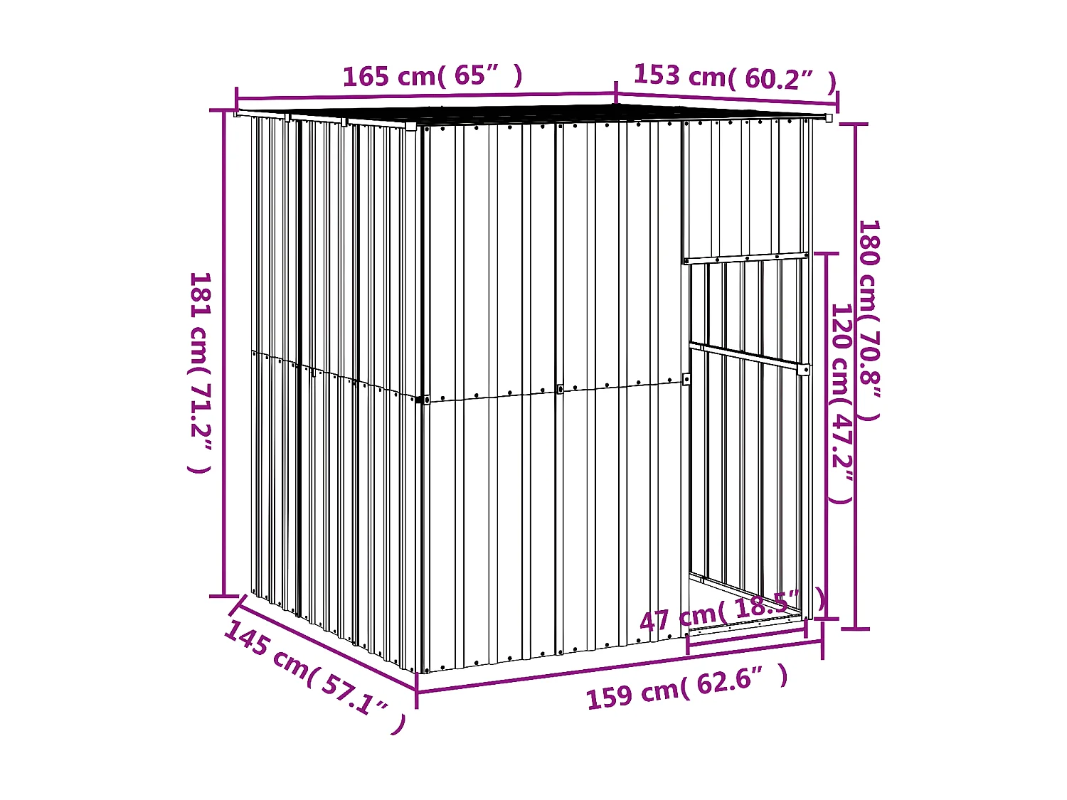 Niche pour chien avec toit gris clair 165x153x181 cm RG3Q98557