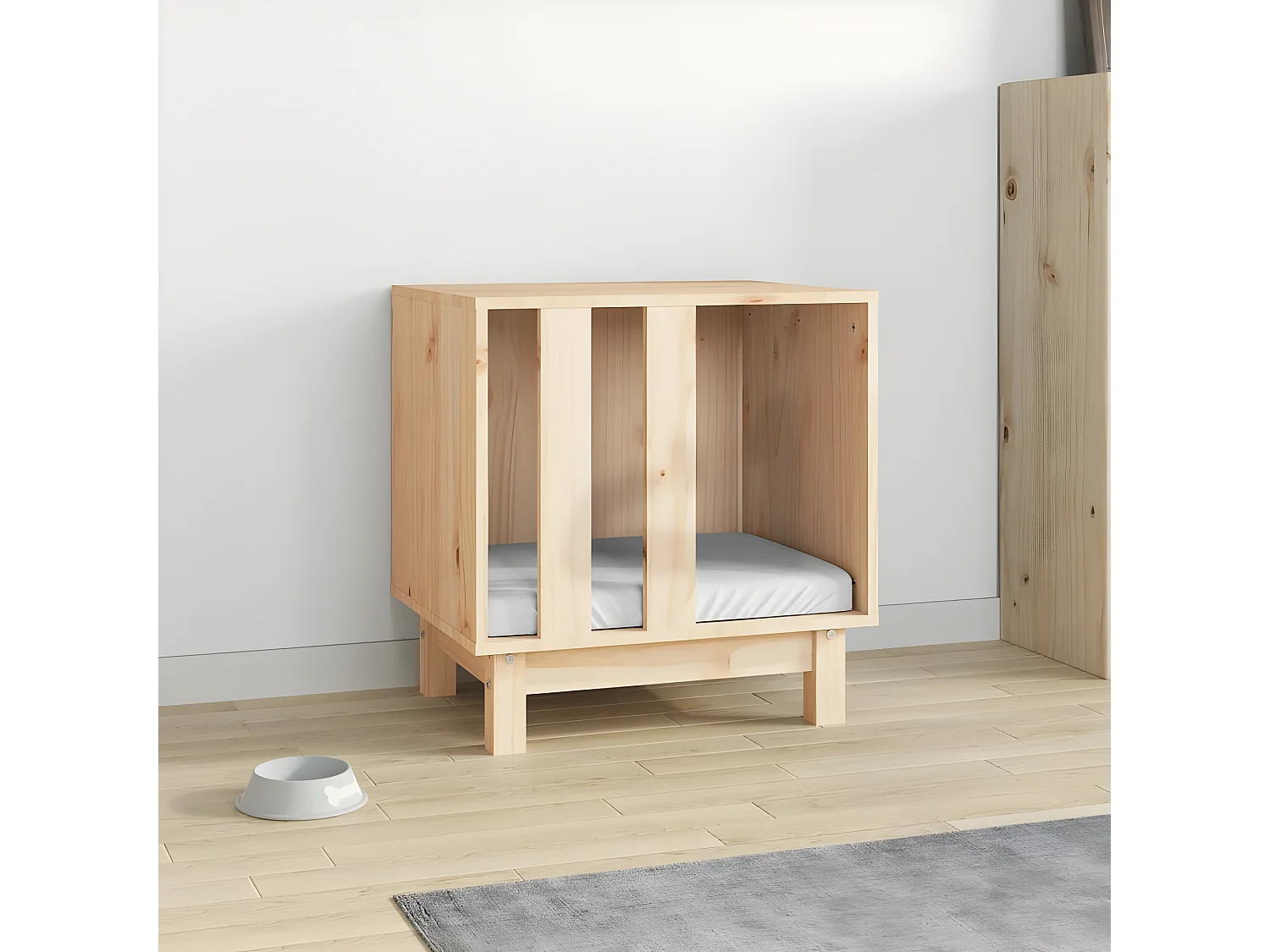 Caseta para perros madera maciza de pino 50x40x52 cm ES226581