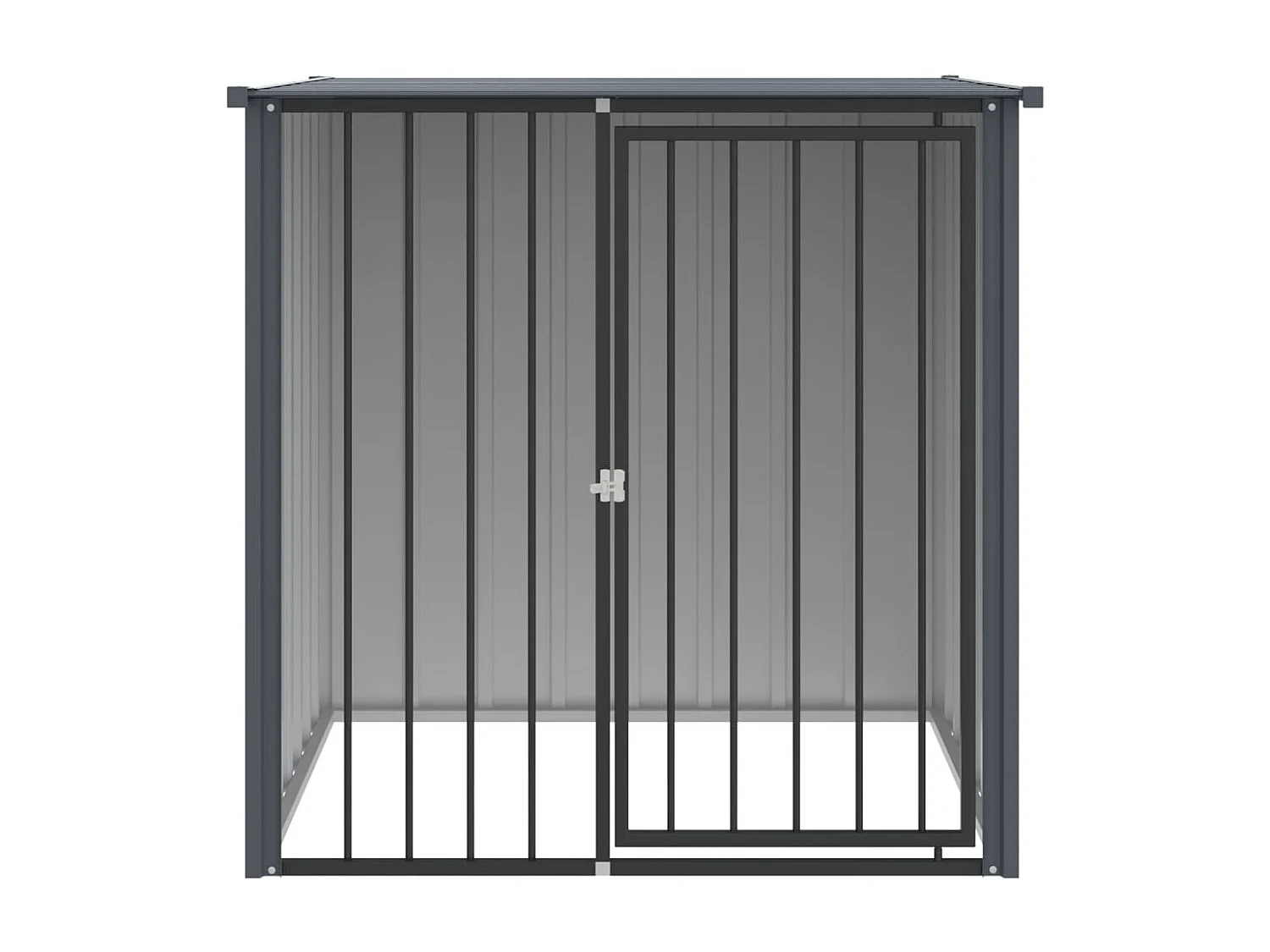 Casota para cães com teto 110x103x109 cm aço galvanizado preto PT660644