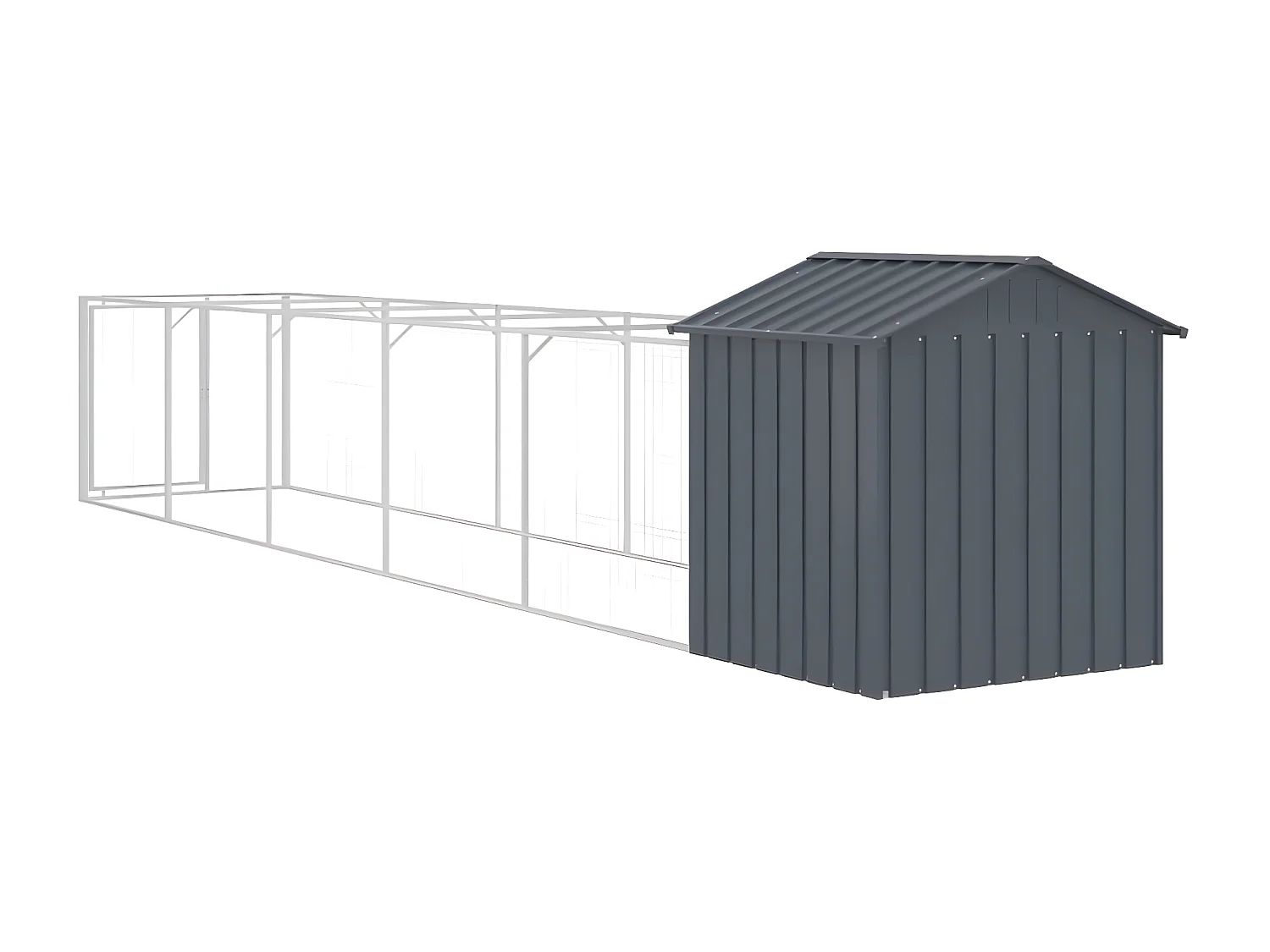 Casota para cães com telhado aço galvanizado antracite PT347846