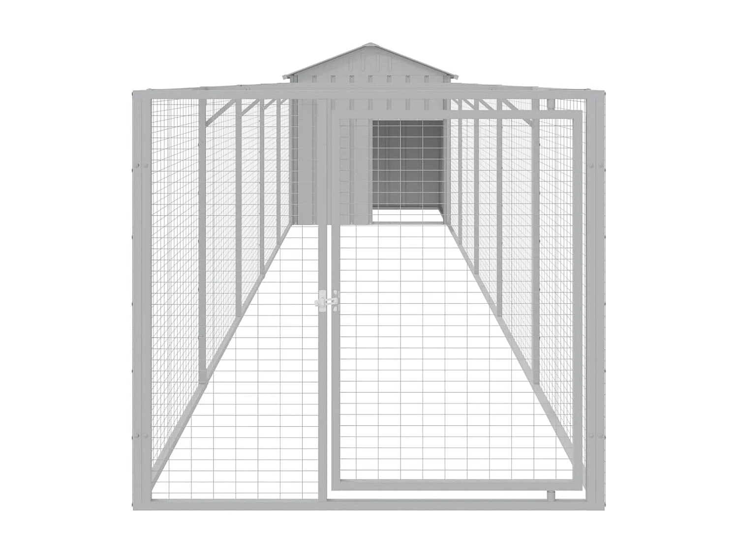 Casota para cães com telhado aço galvanizado cinzento-claro PT806284