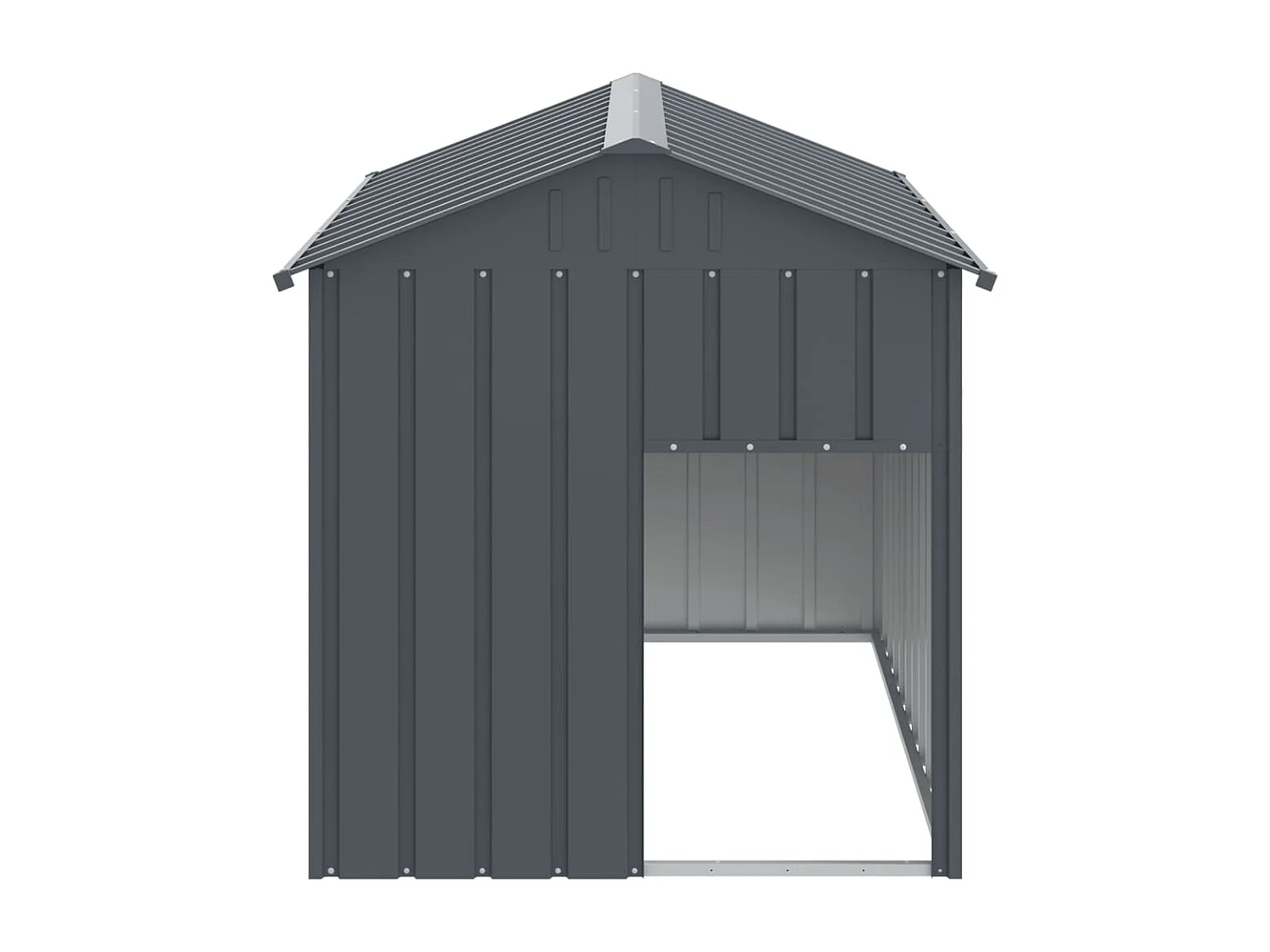 Caseta perros con tejado acero galvanizado gris 117x153x123 cm ES935258