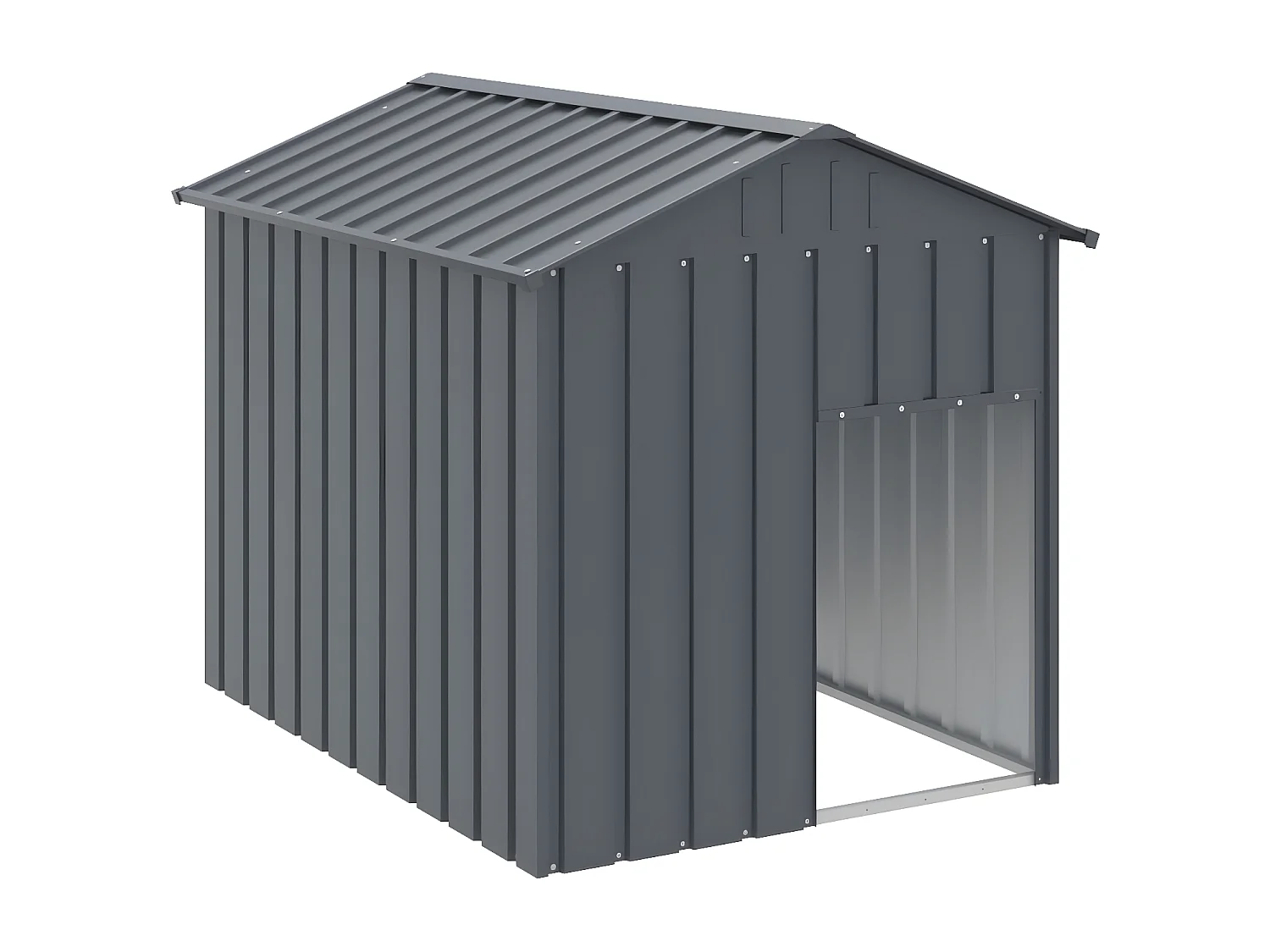 Caseta perros con tejado acero galvanizado gris 117x153x123 cm ES935258