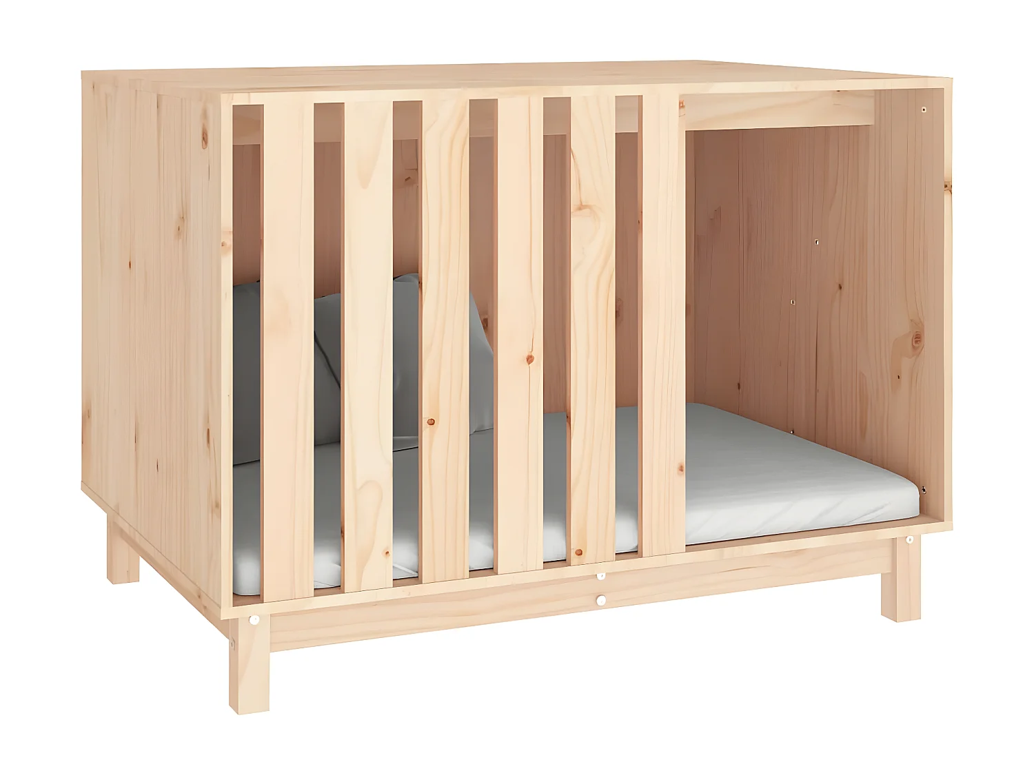 Caseta para perros madera maciza de pino 100x70x72 cm ES479543