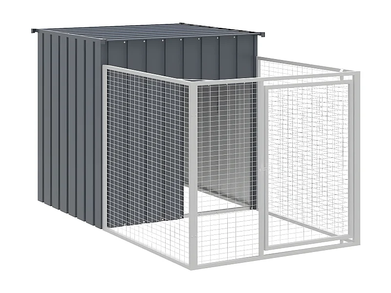 Niche pour chien avec cour anthracite 110x201x110 cm RG3Q94581