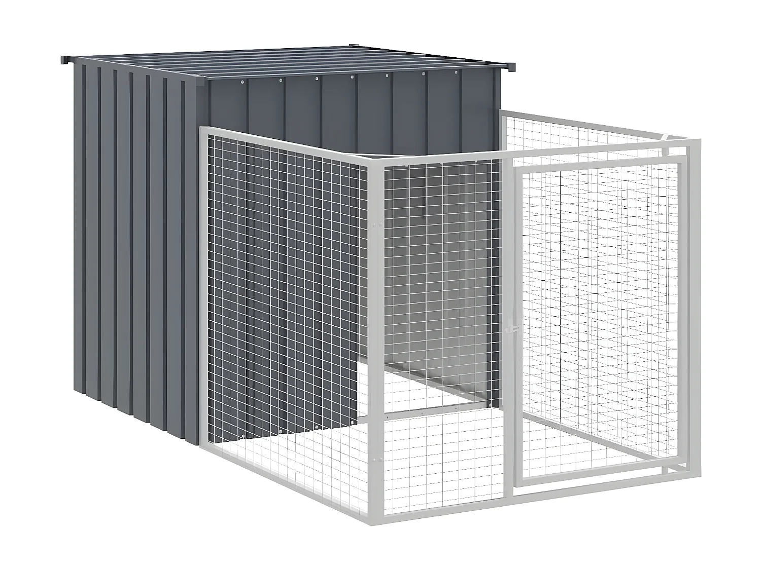 Niche pour chien avec cour anthracite 110x201x110 cm RG3Q94581