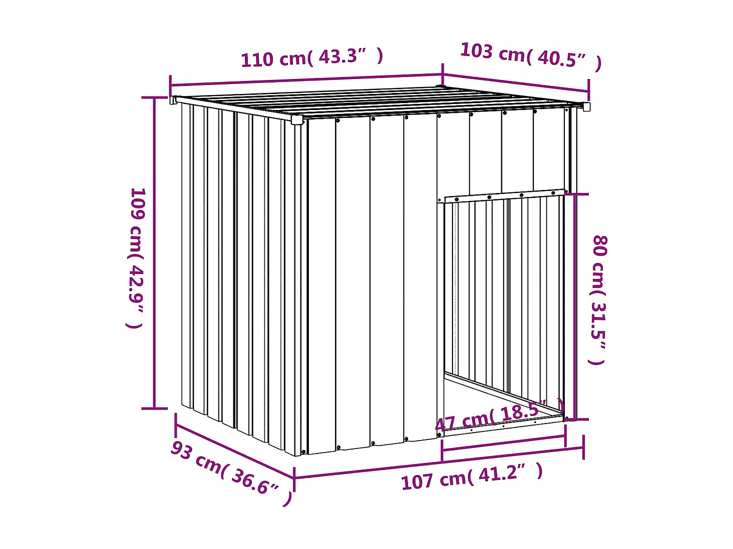 Niche pour chien avec toit gris clair 110x103x109 cm RG3Q68848