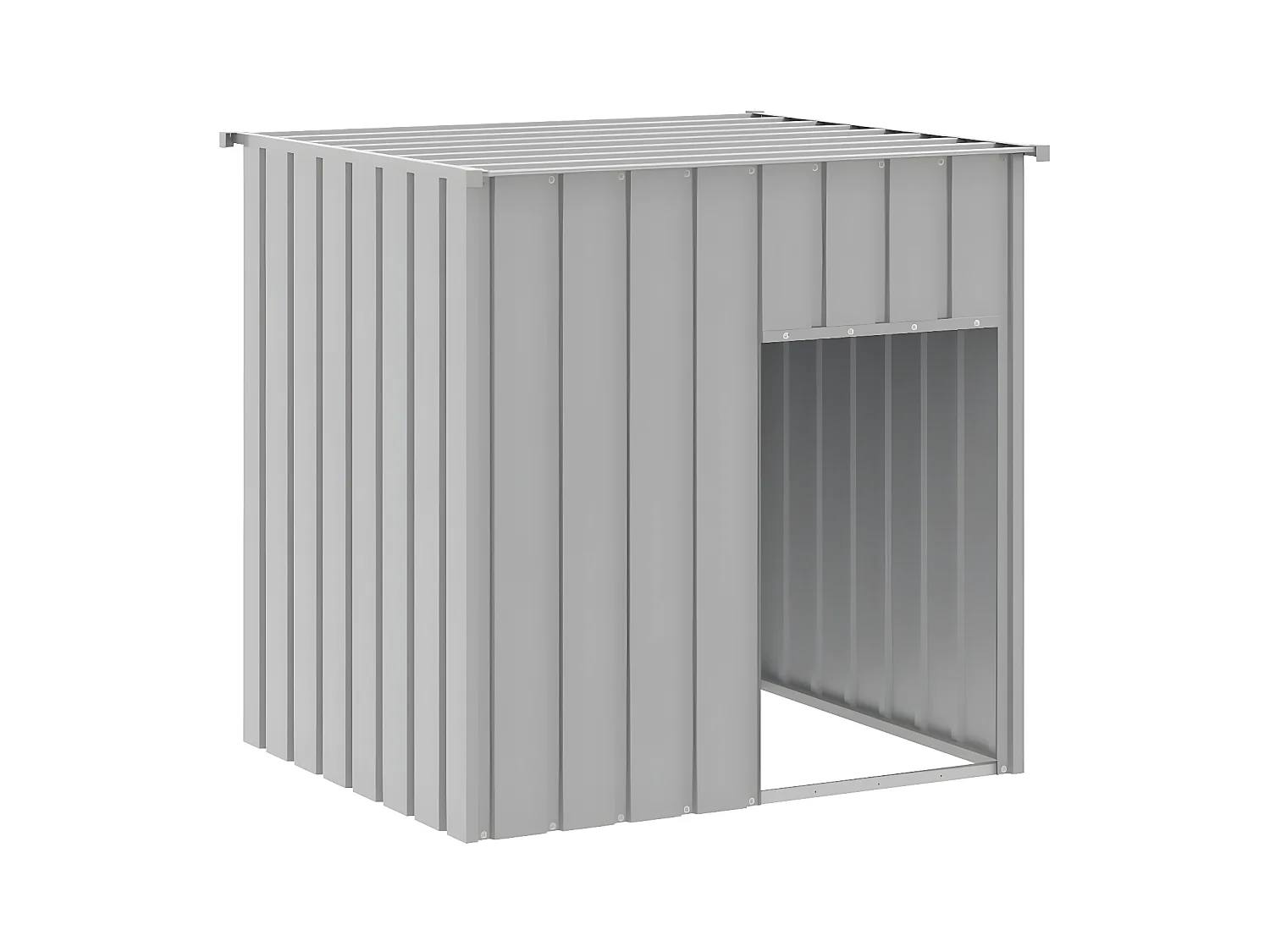 Caseta perros tejado acero galvanizado gris claro 110x103x109cm ES837195