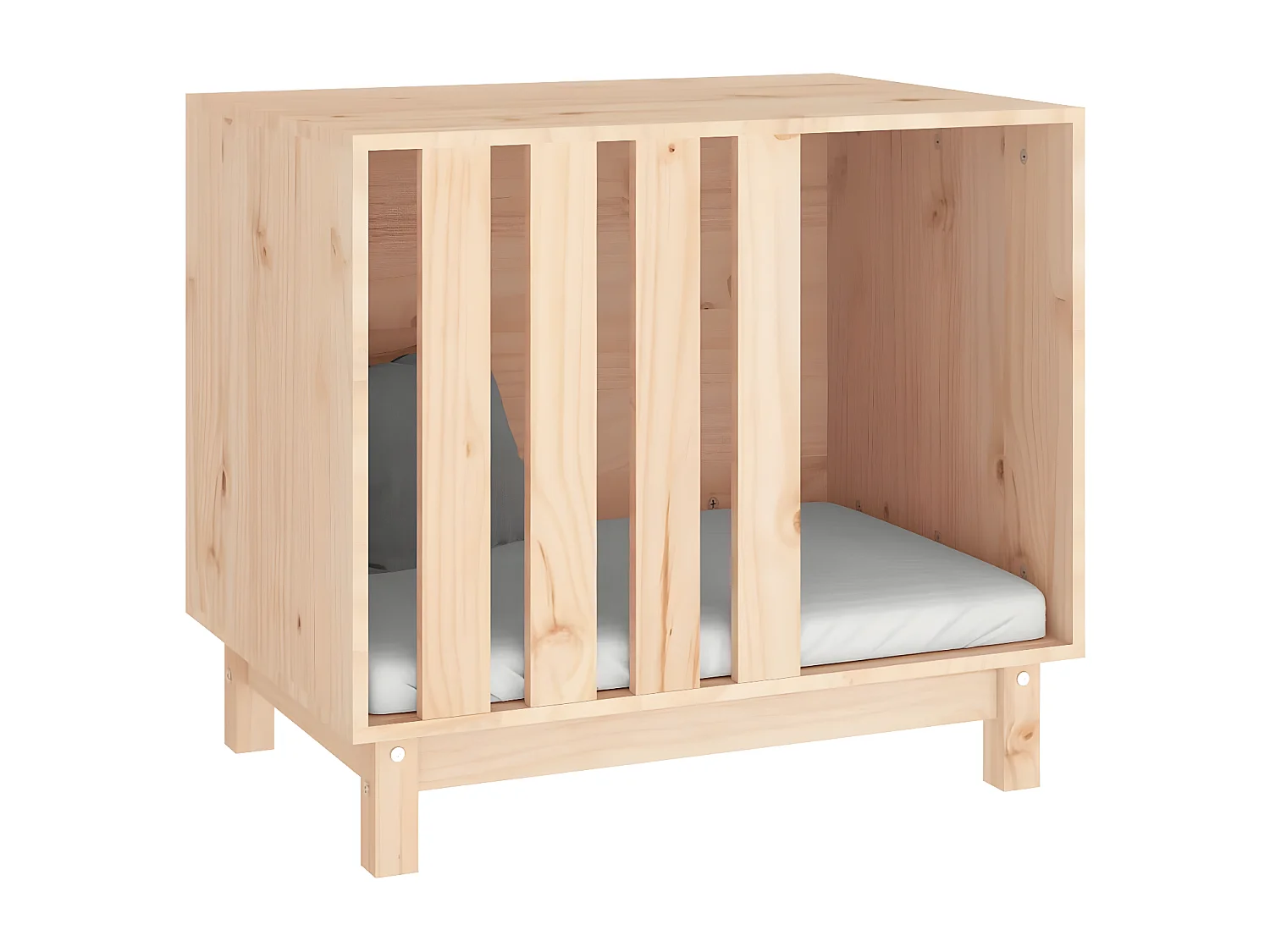 Caseta para perros madera maciza de pino 70x50x62 cm ES649256