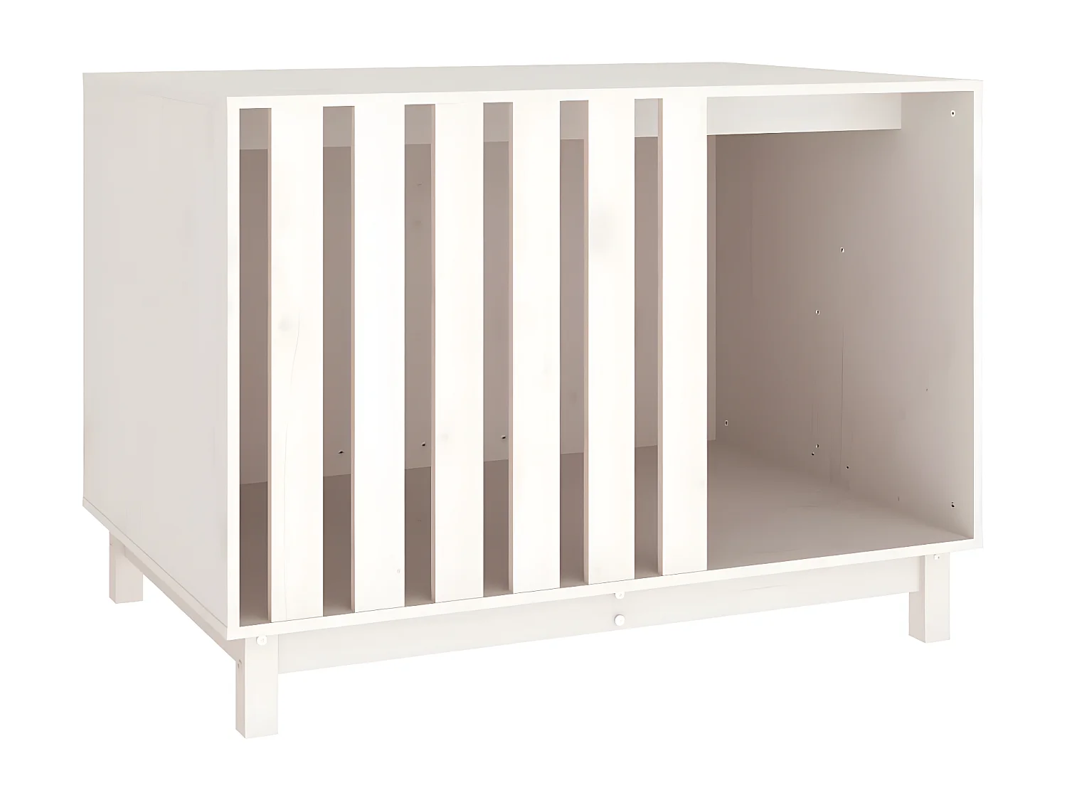 Cama para perros madera maciza de pino blanco 100x70x72 cm ES209656