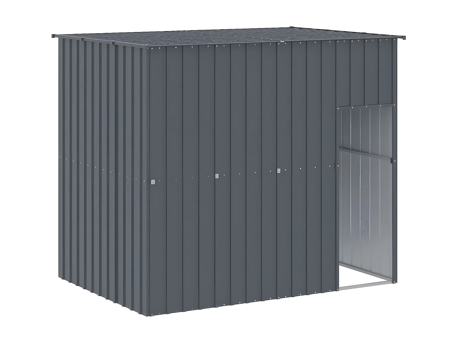 Caseta perros con tejado acero galvanizado gris 214x153x181 cm ES792553