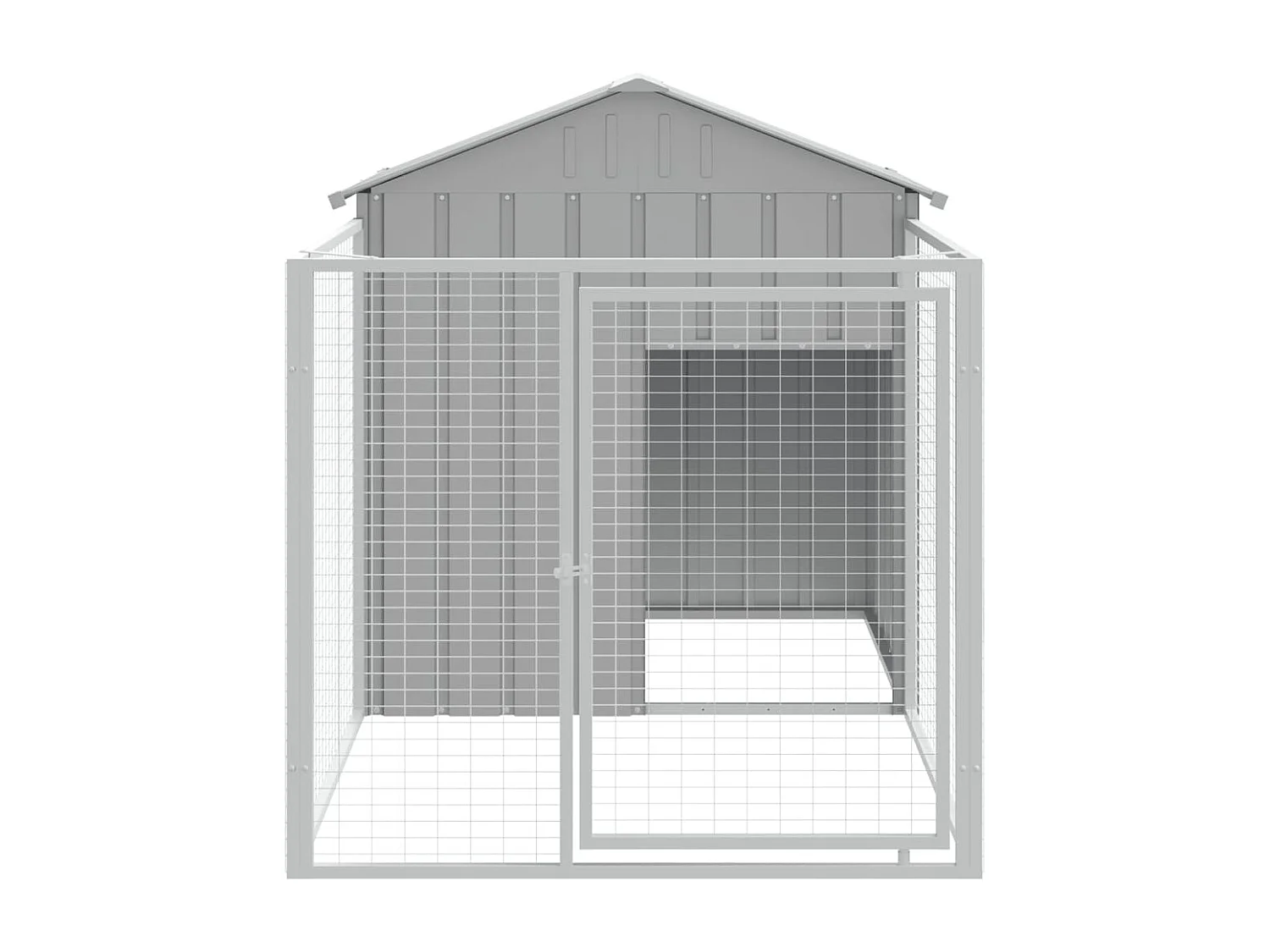 Niche pour chien avec cour gris clair 117x201x123 cm RG3Q21429