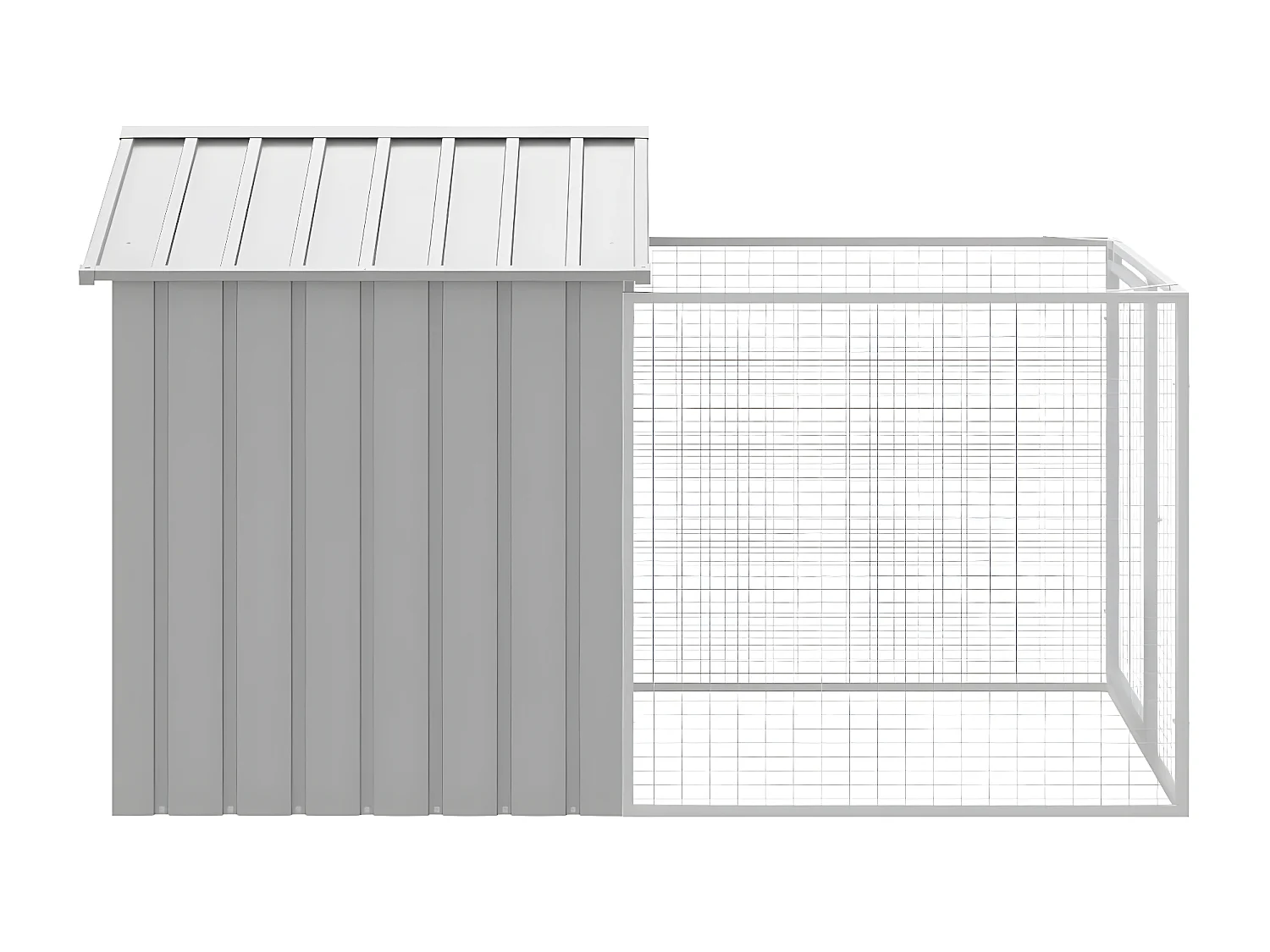 Niche pour chien avec cour gris clair 117x201x123 cm RG3Q21429