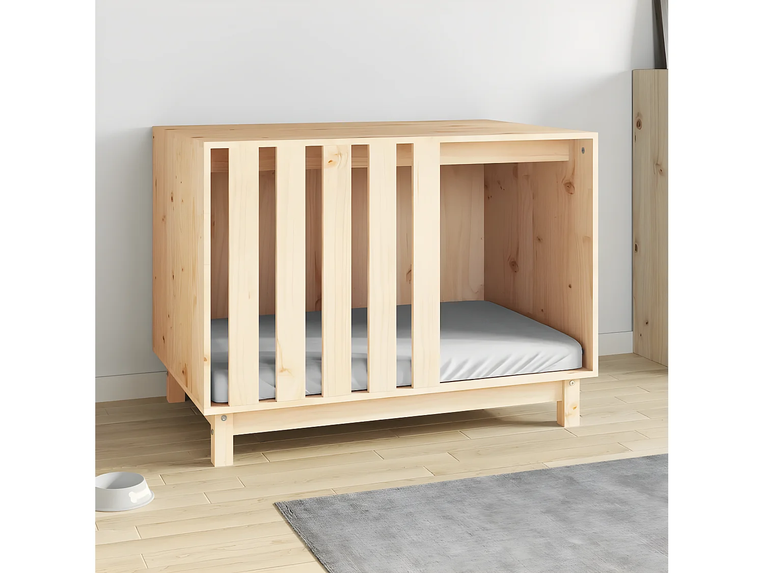 Caseta para perros madera maciza de pino 90x60x67 cm ES372628