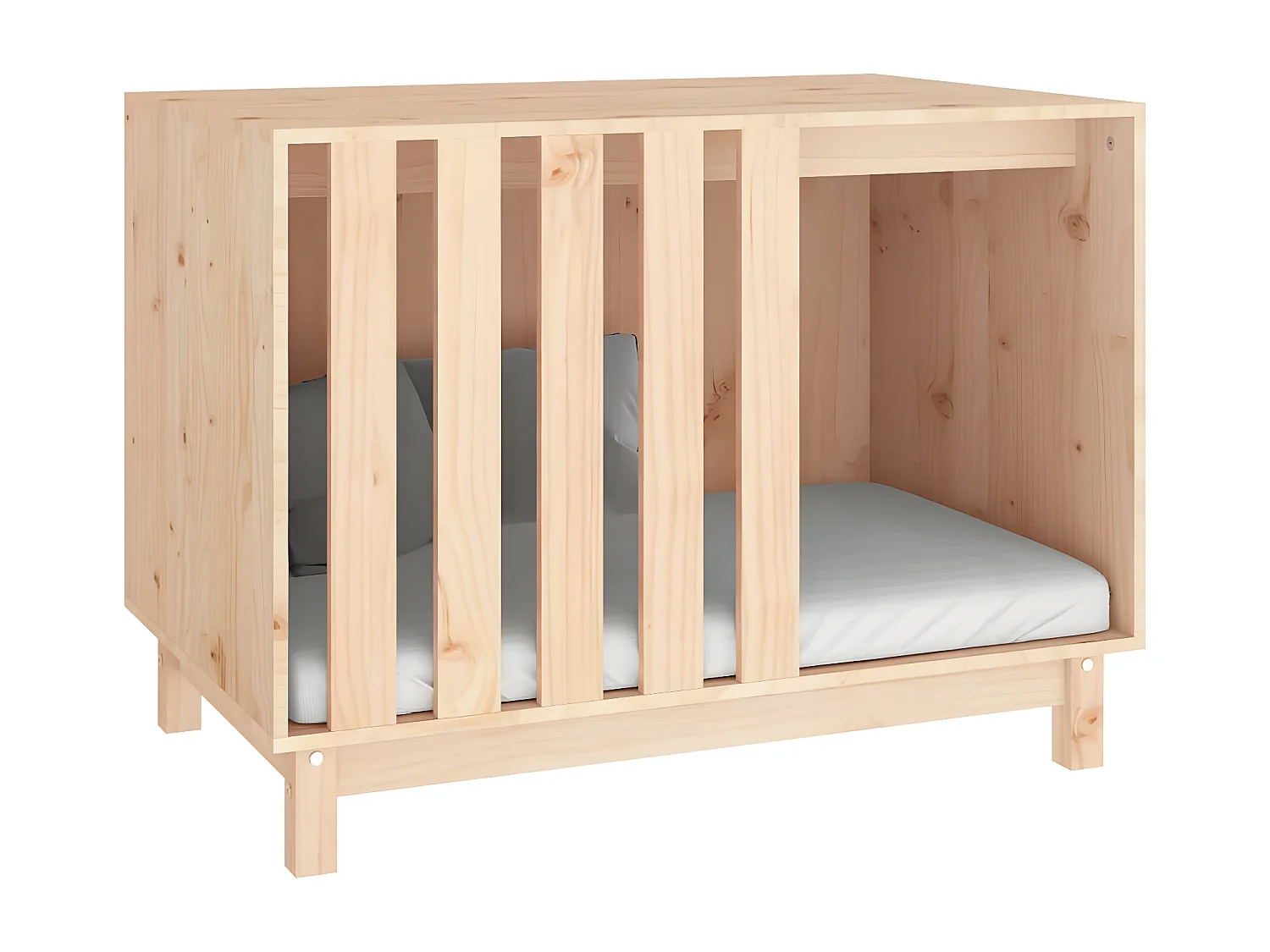 Caseta para perros madera maciza de pino 90x60x67 cm ES372628