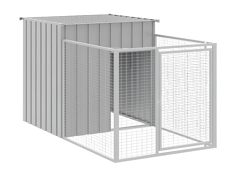 Niche pour chien avec cour gris clair 110x201x110 cm RG3Q34554