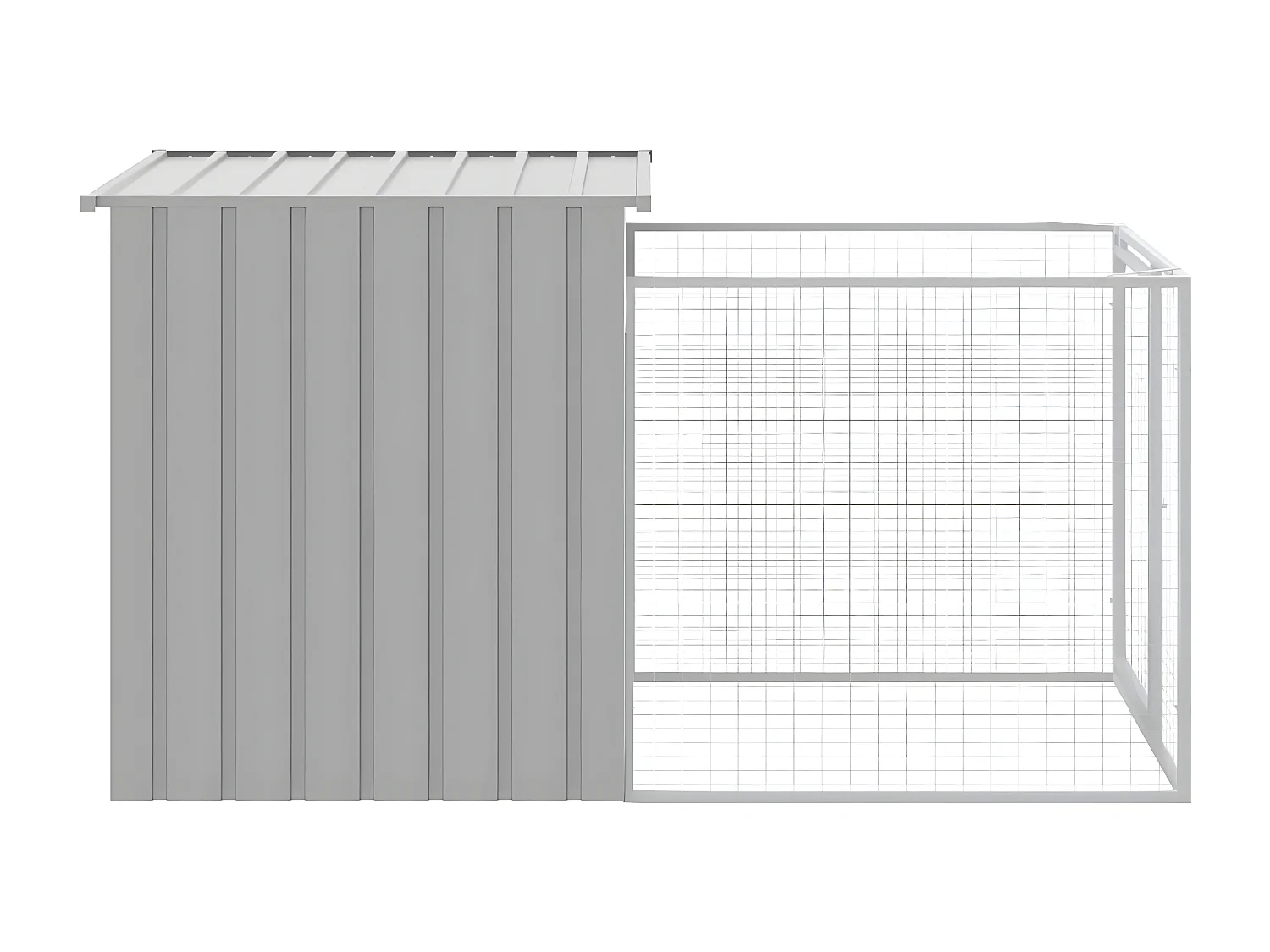 Niche pour chien avec cour gris clair 110x201x110 cm RG3Q34554