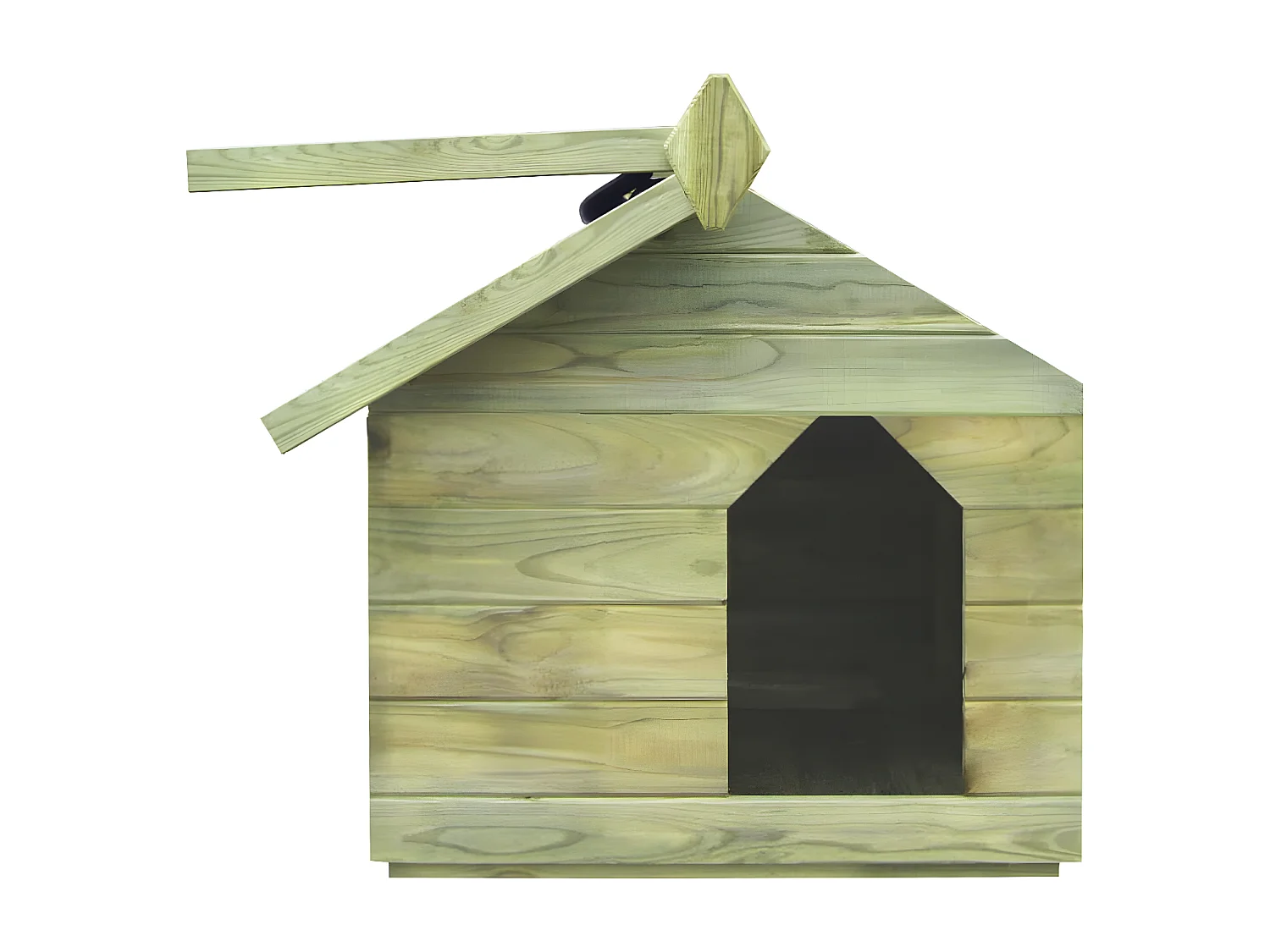 Casota para cão com telhado de abrir pinho impregnado PT450746