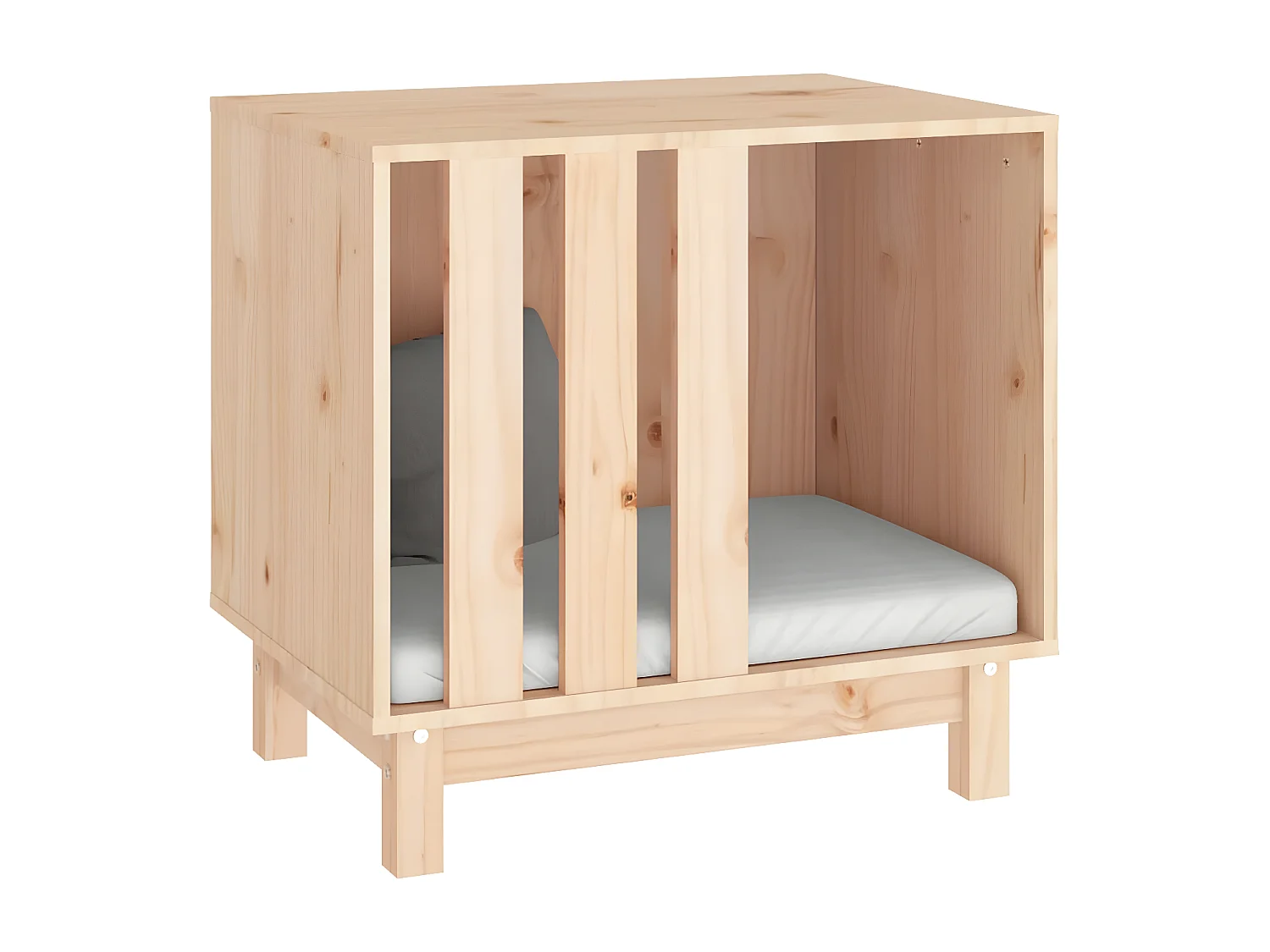 Caseta para perros madera maciza de pino 60x45x57 cm ES223307