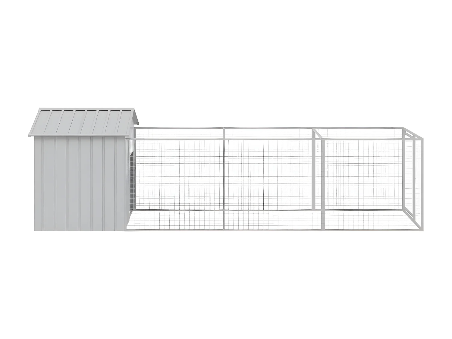 Casota para cães com telhado aço galvanizado cinzento-claro PT310802
