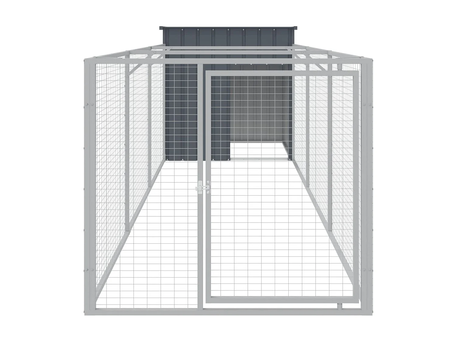 Niche pour chien avec cour anthracite 110x405x110 cm RG3Q43852