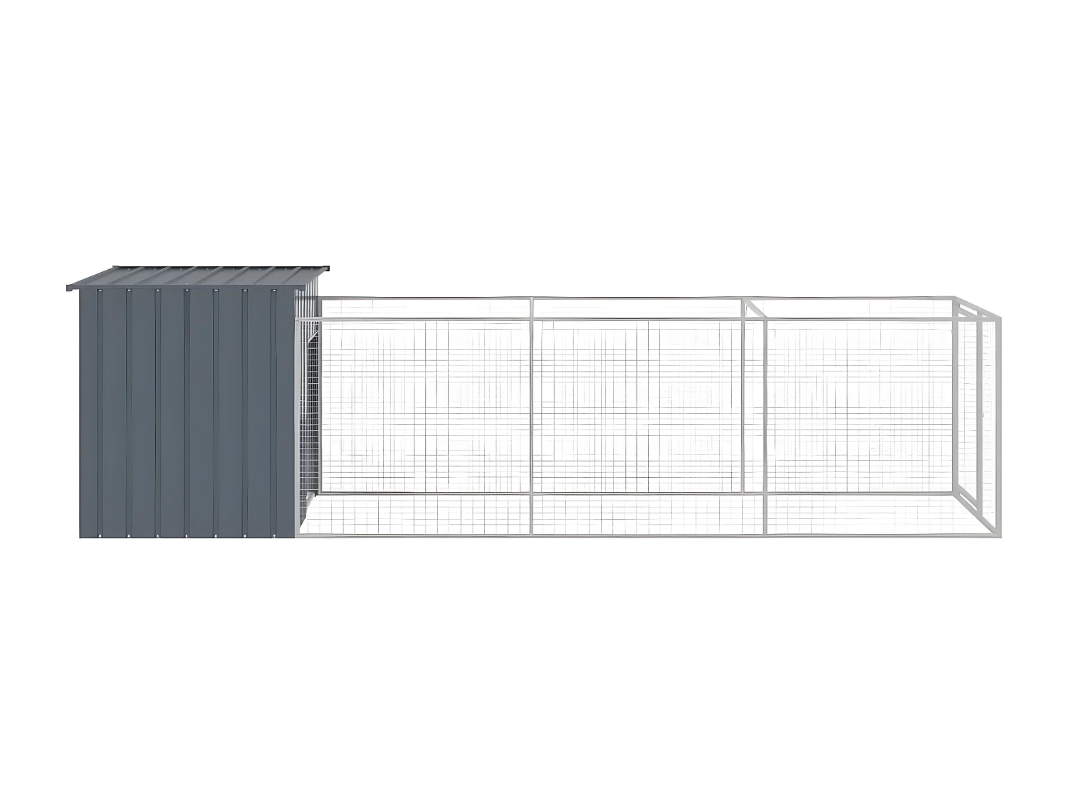 Niche pour chien avec cour anthracite 110x405x110 cm RG3Q43852