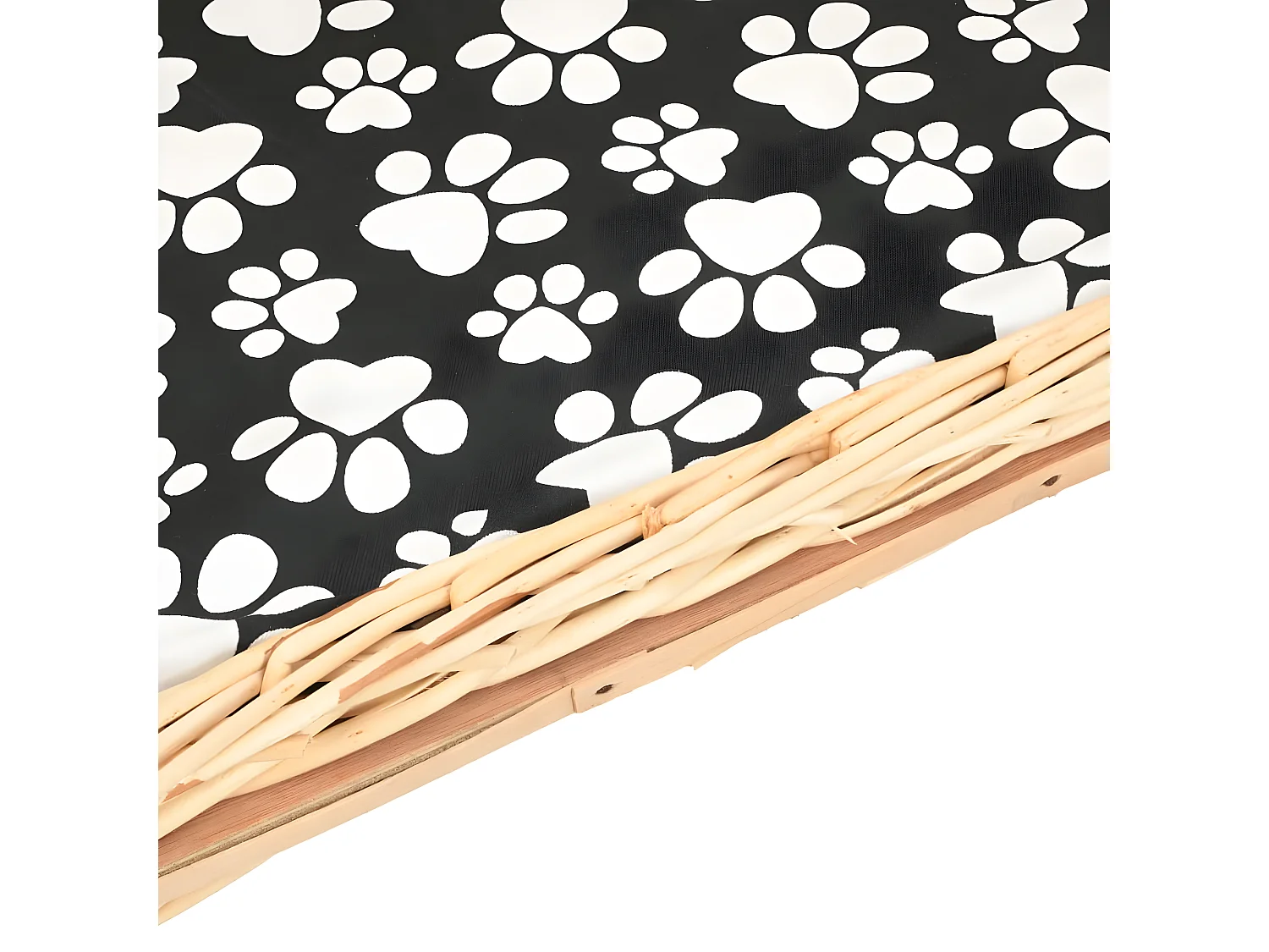 Cesta para perros con cojín sauce natural 50x33x30 cm ES179791