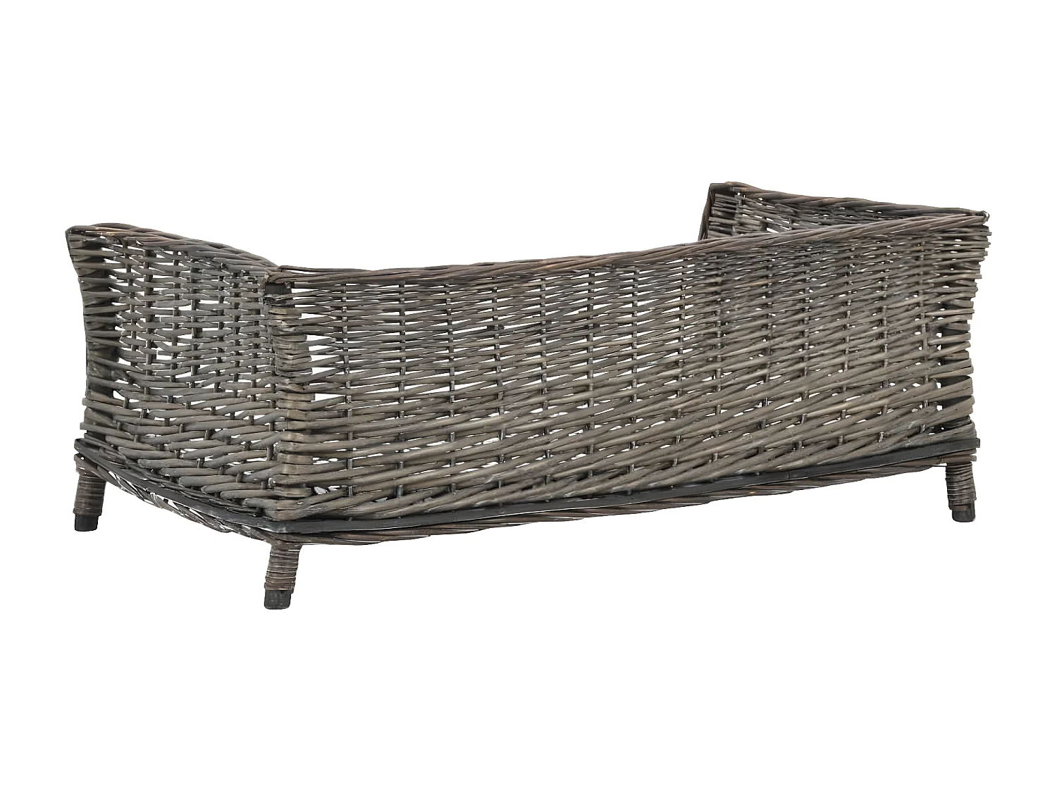 Panier pour chiens avec coussin Gris 90x54x35 cm Saule naturel RG3Q14343