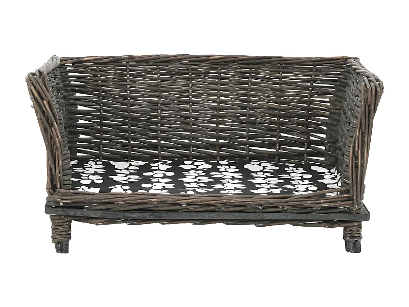 Cesto p/ cães almofadão cinzento 50x33x30cm salgueiro genuíno PT828761