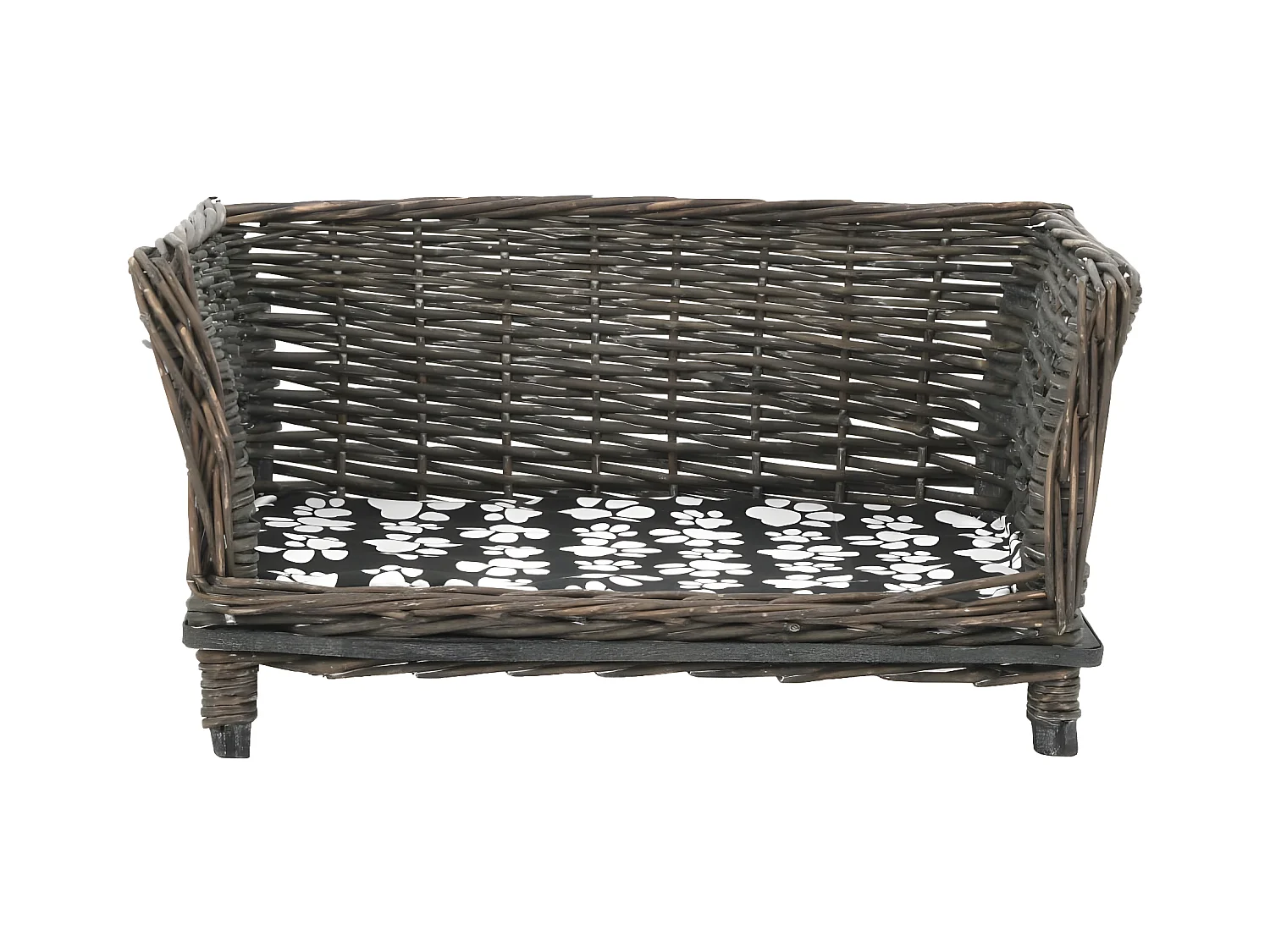 Panier pour chiens avec coussin Gris 50x33x30 cm Saule naturel RG3Q16000