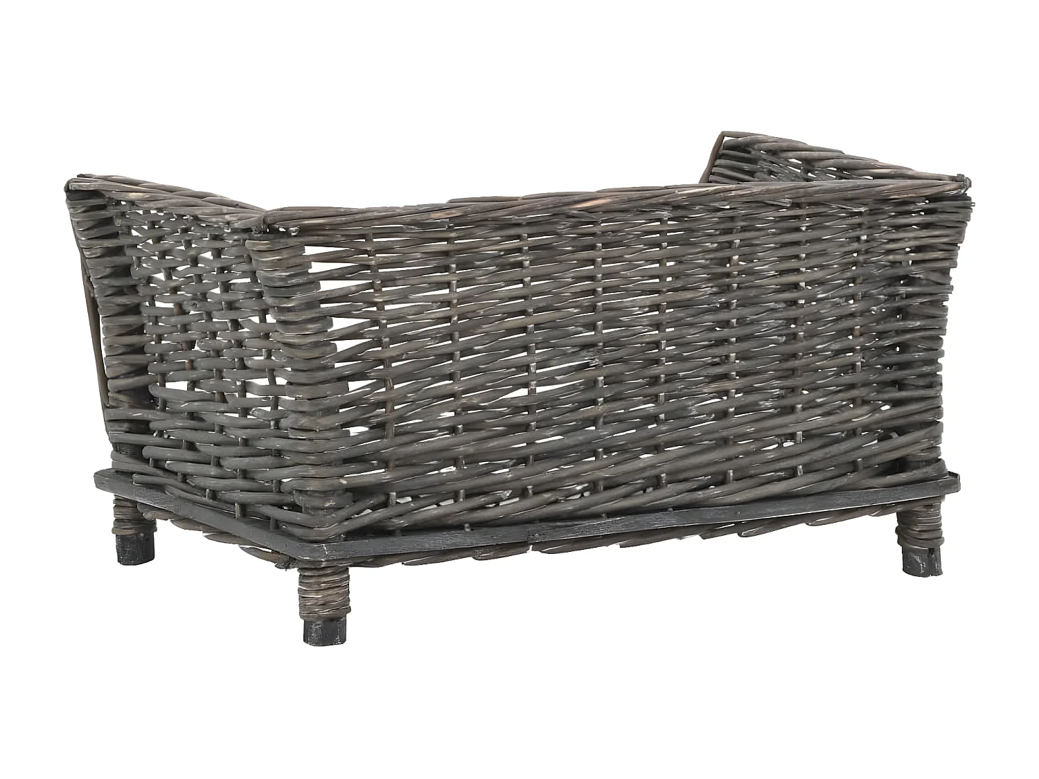 Cesta para perros con cojín sauce natural gris 50x33x30 cm ES525847